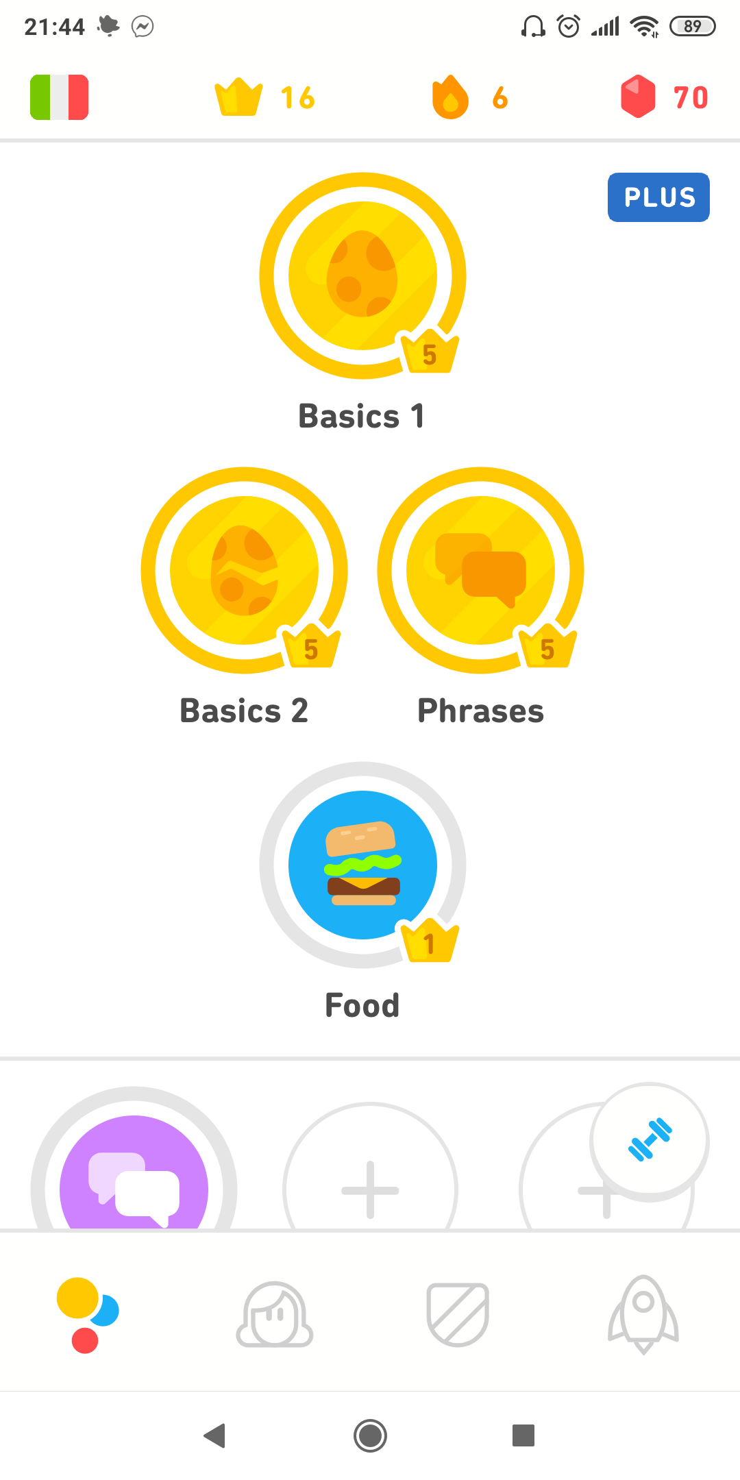 I am learning Italian on Duolingo. Is there anything I should keep in