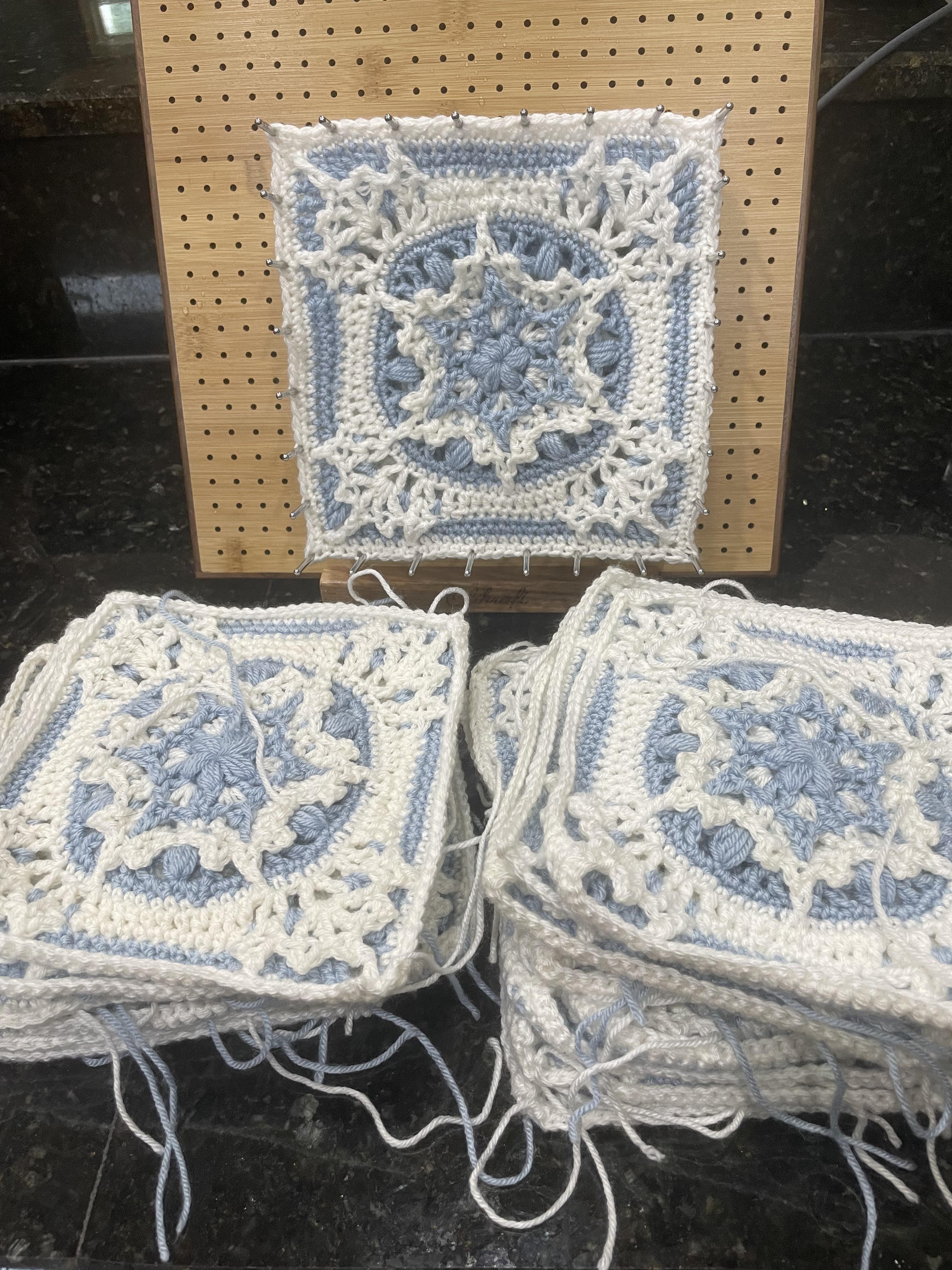 WIP Blizzard Warning blanket so many ends to weave in before I block