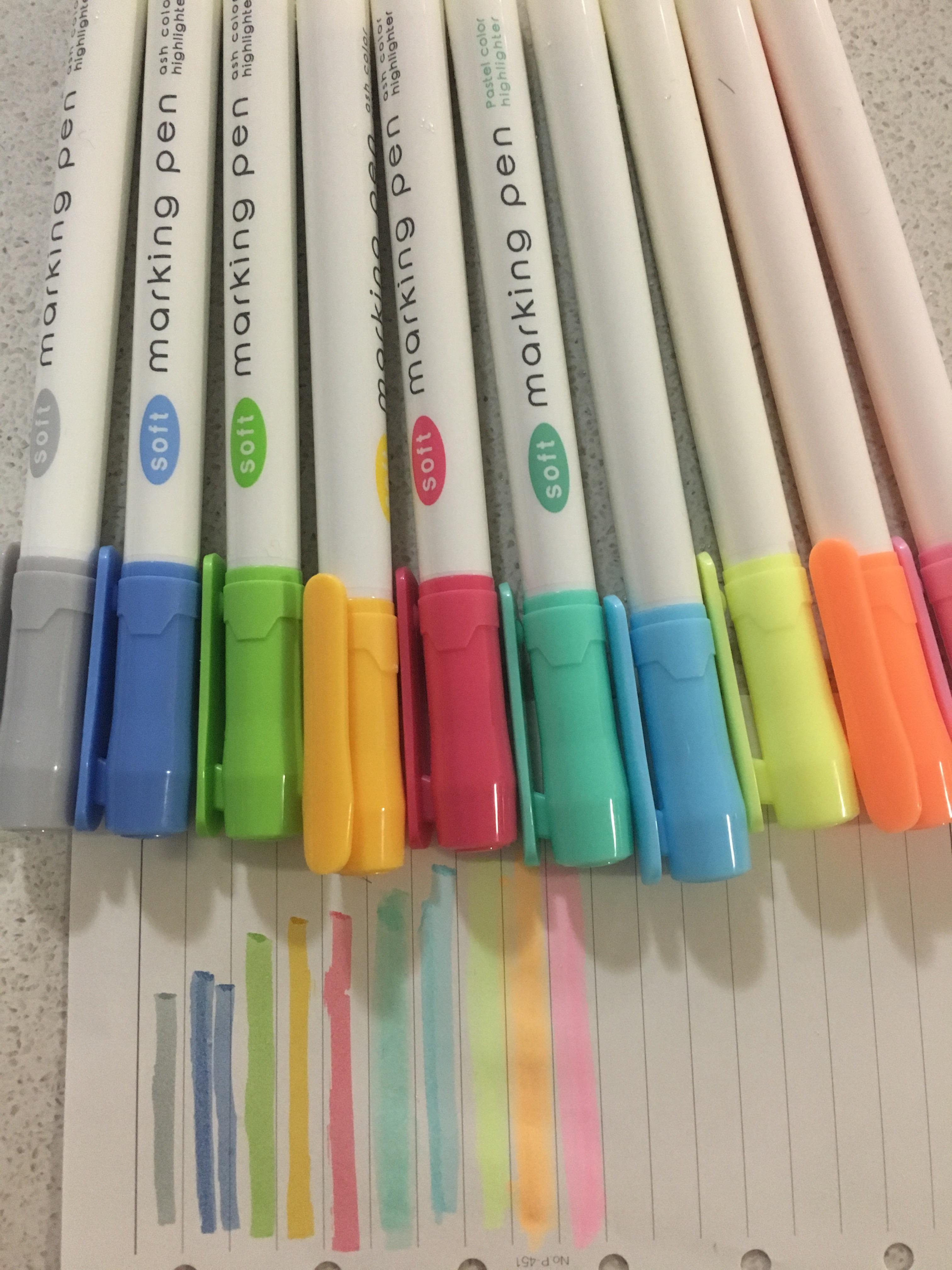 Daiso highlighters r/bulletjournal