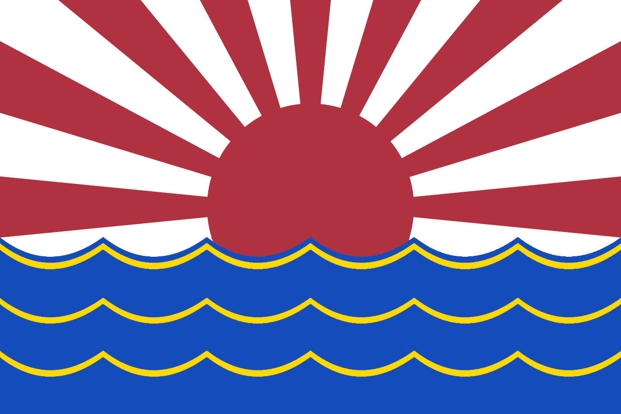 I redesigned the Rising Sun flag so that the sun was actually rising