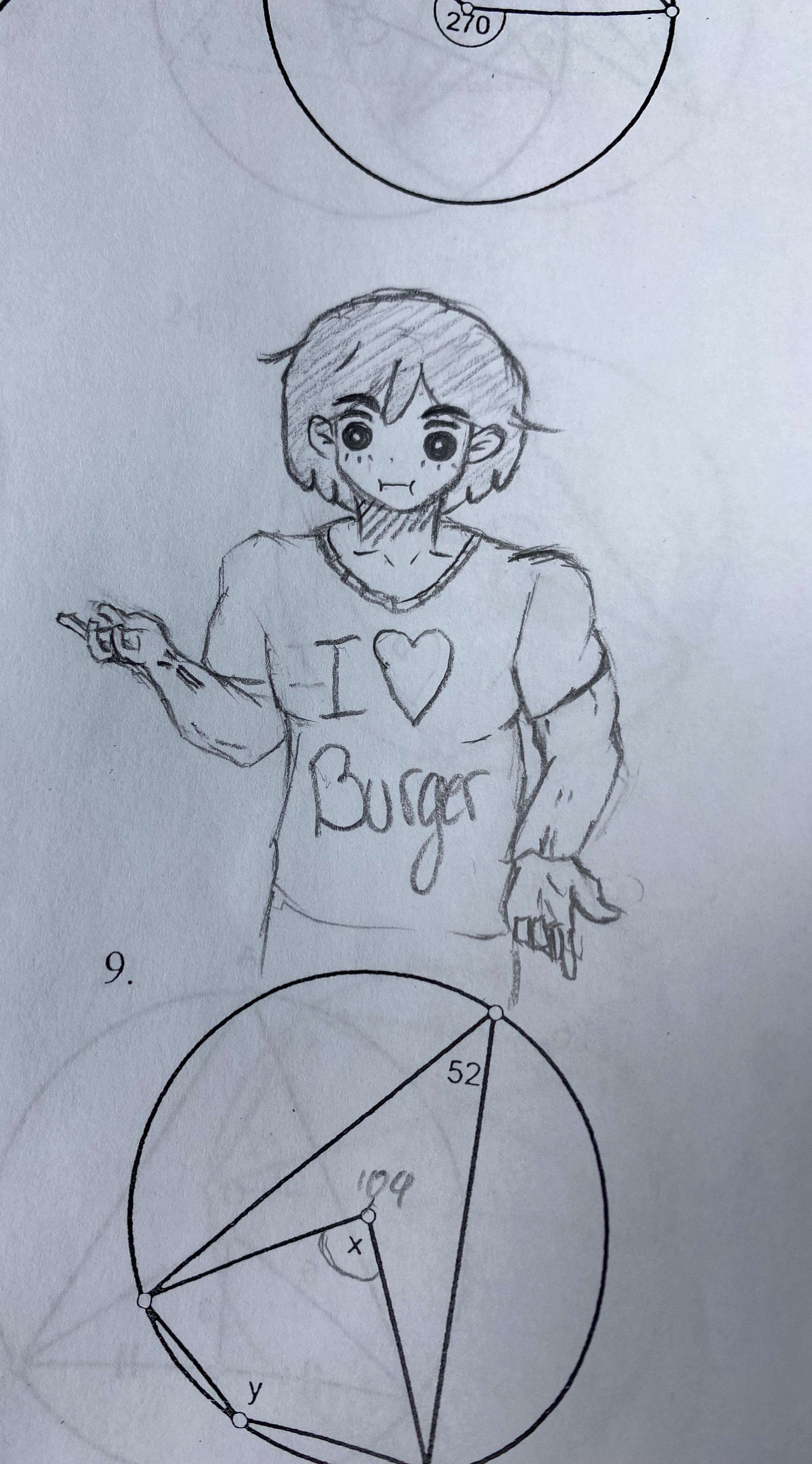 Currently in math class but I got burgers on my mind OMORI
