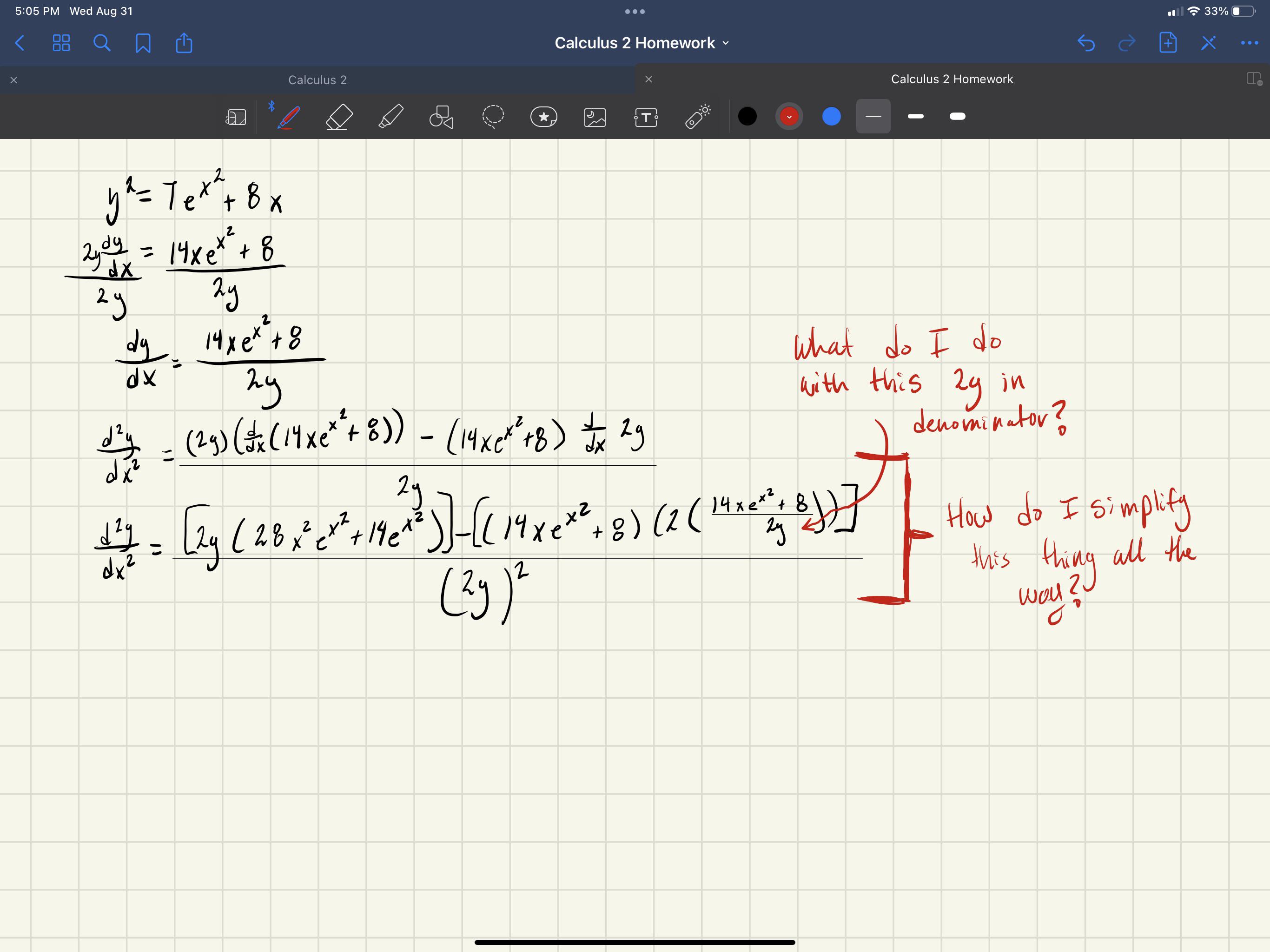 [Calculus 2 Implicit Differentiation] r/HomeworkHelp