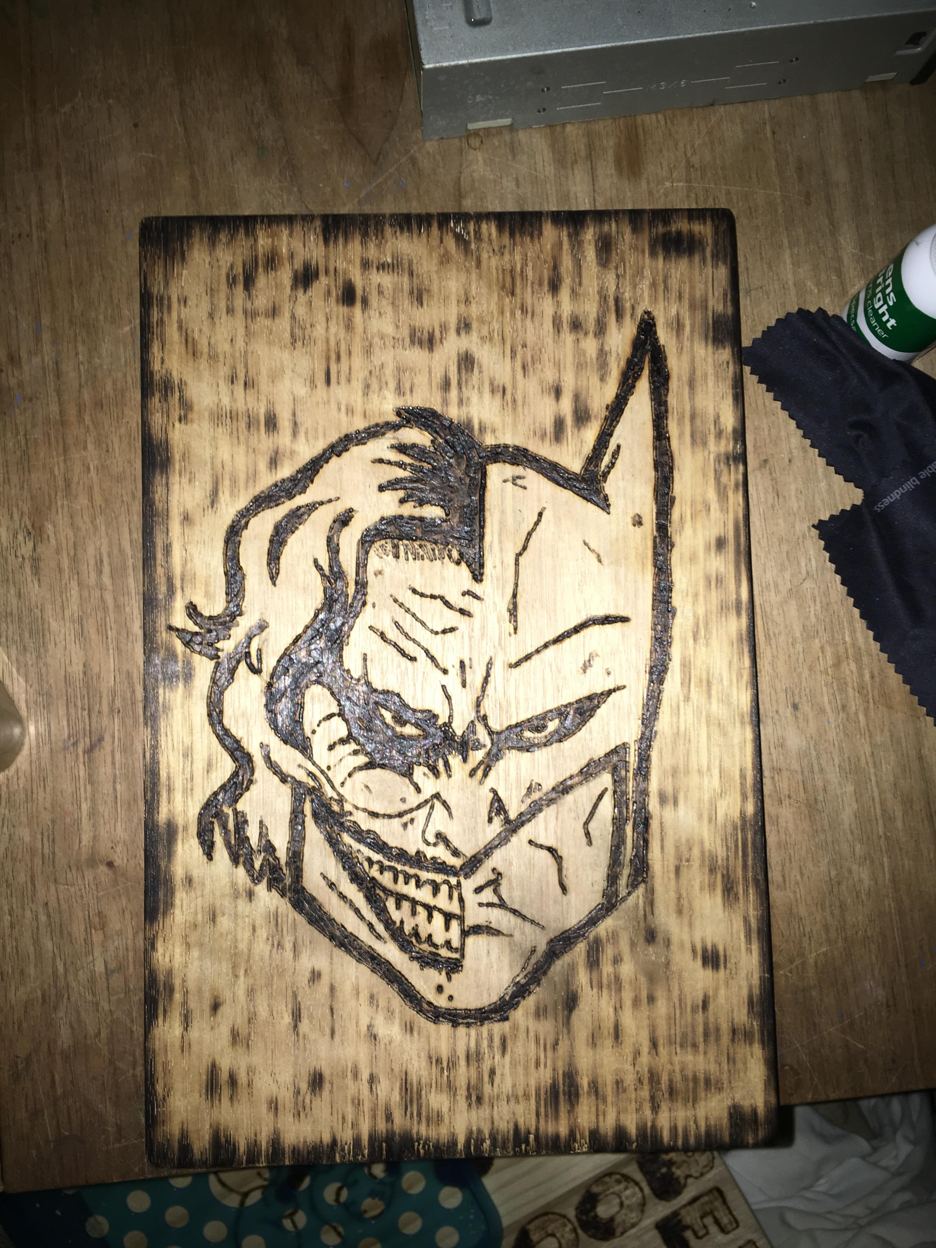 Burnt wood carving that my mum made!