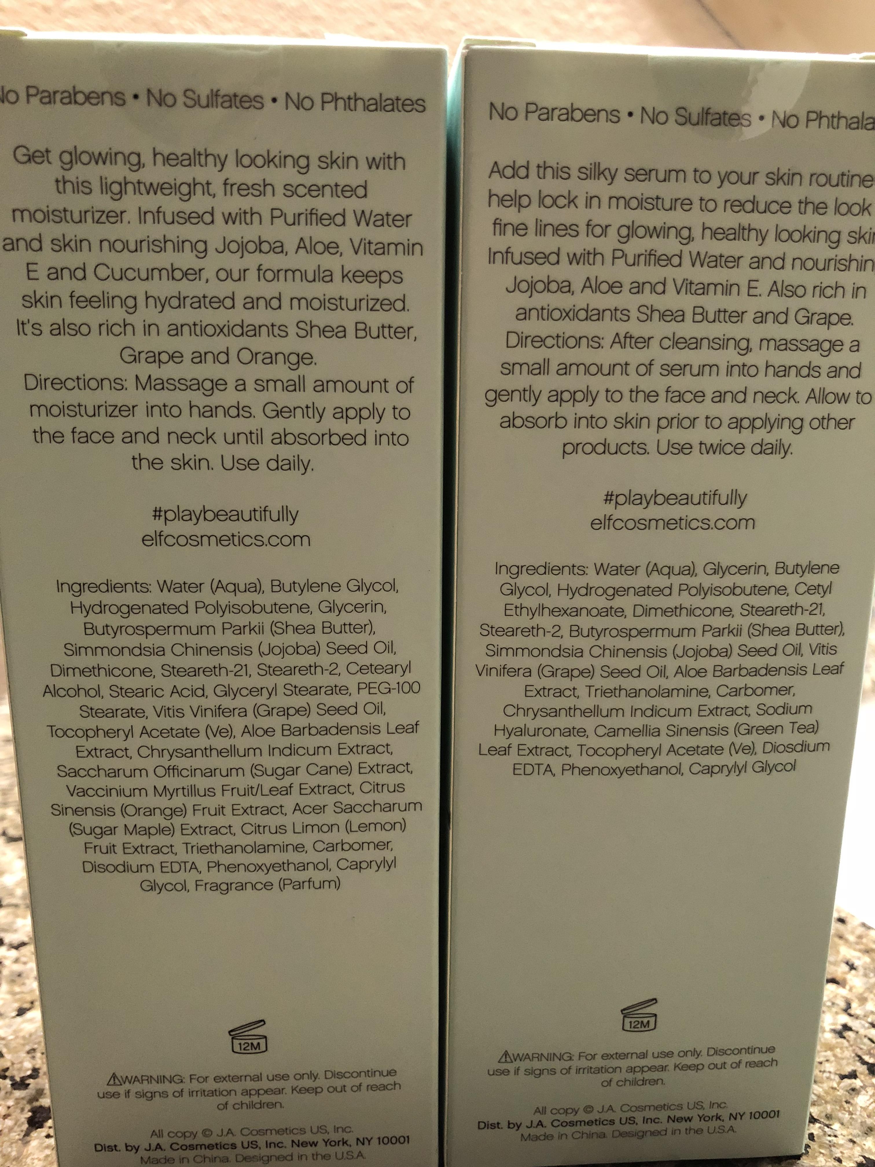 [misc] I need help with ingredients list on Elf cosmetics serum and