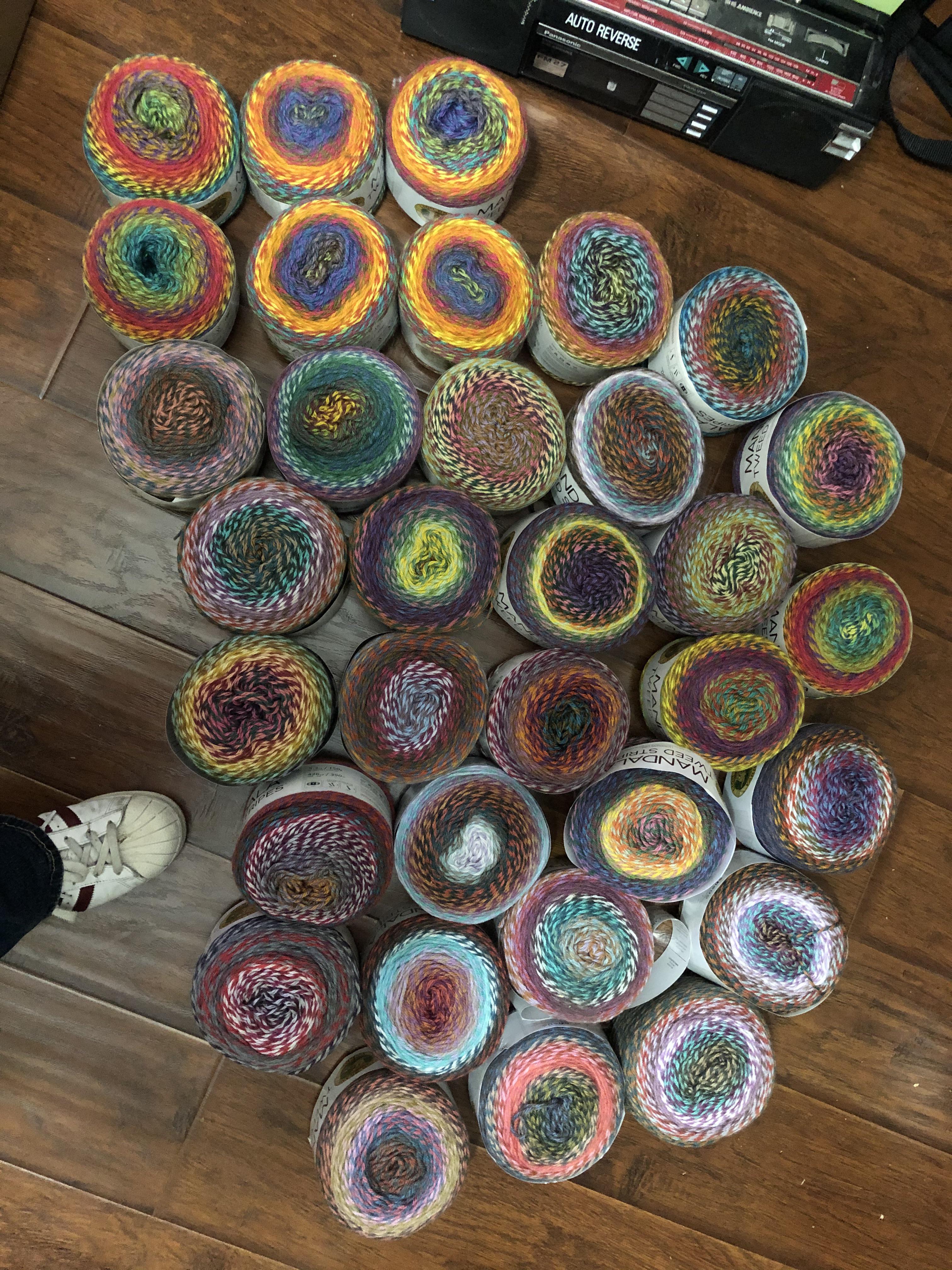 237 worth of lion brand mandala tweed stripes in 2 5 grab bags at