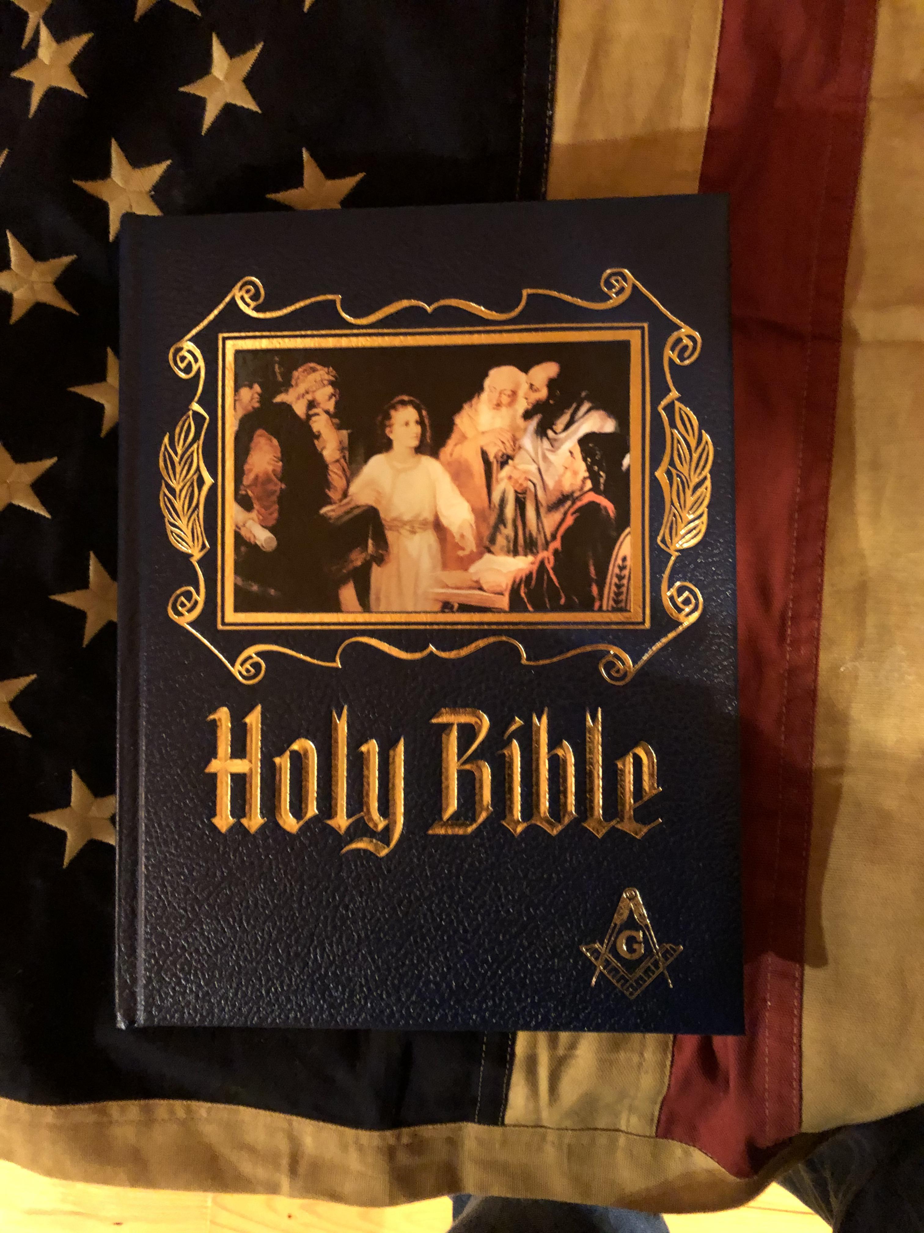 Raised last night. I got this beautiful Masonic bible afterwards. I