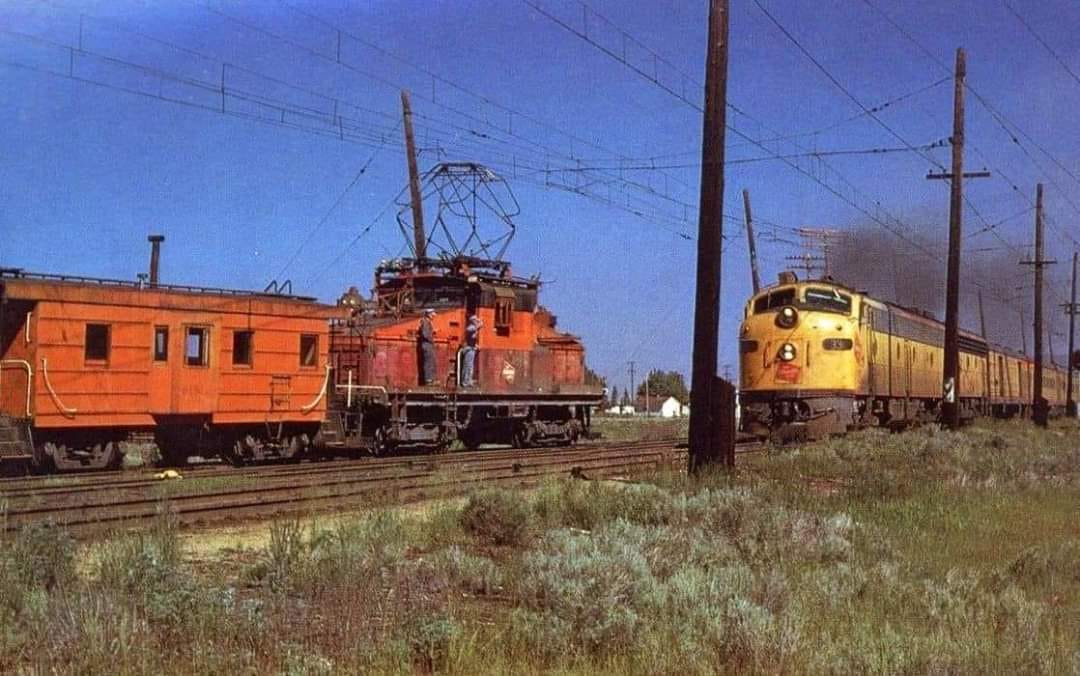 View of Milwaukee Road passenger train 15 (former Olympian Hiawatha