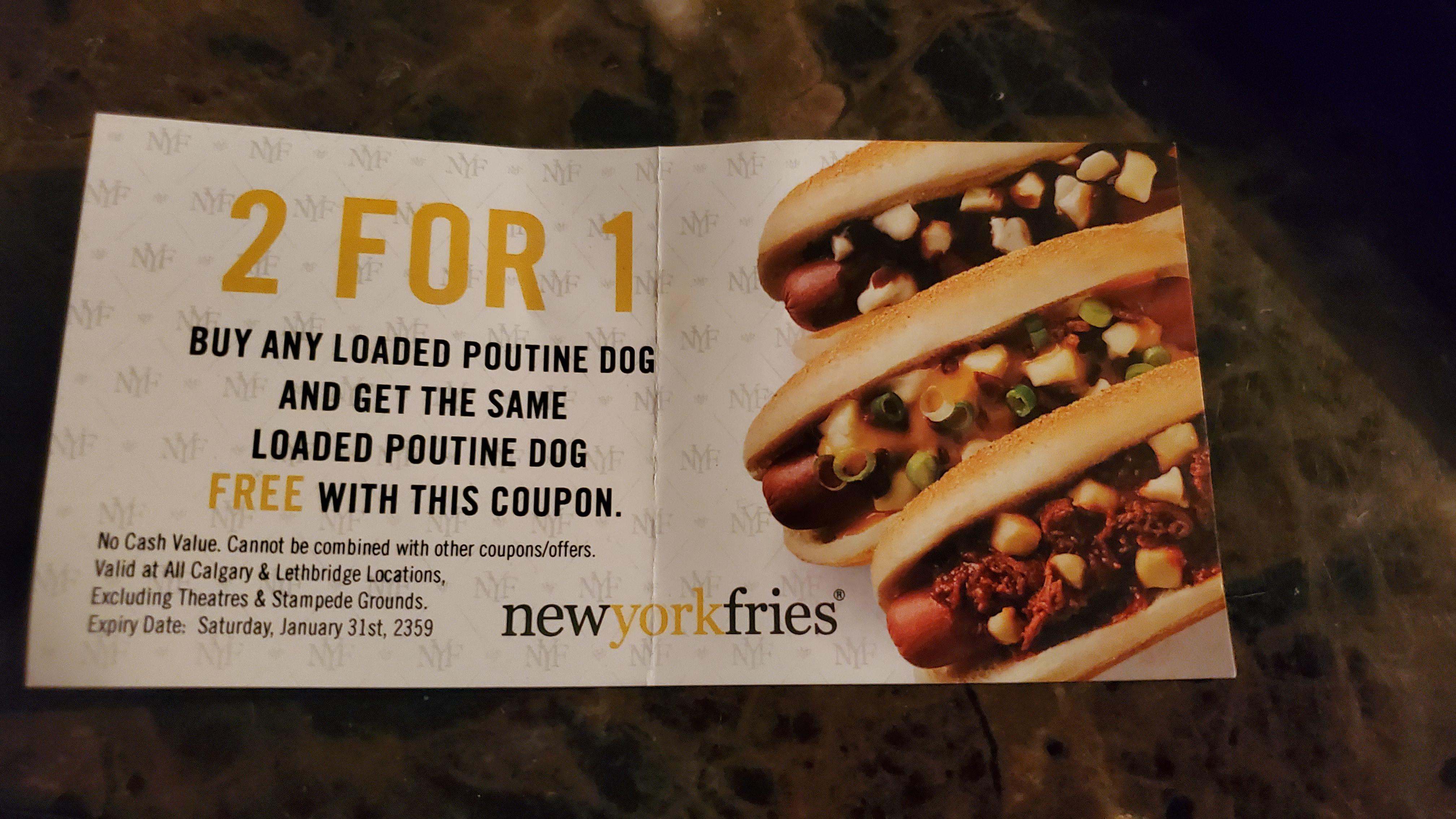 This New York Fries coupon I got has an expiry date that transcends