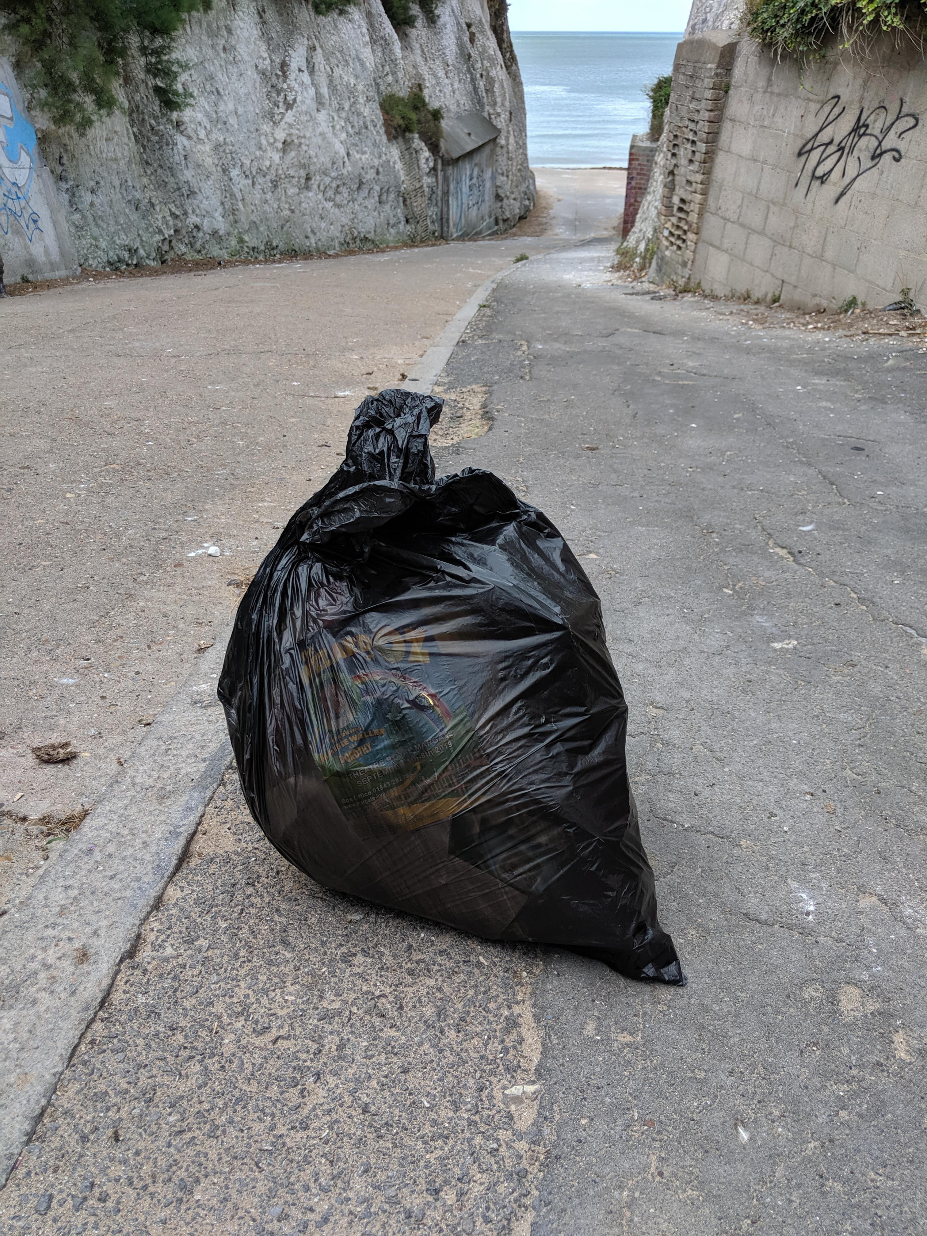 Cleaned up a bagful of rubbish down at the Margate coast in south UK