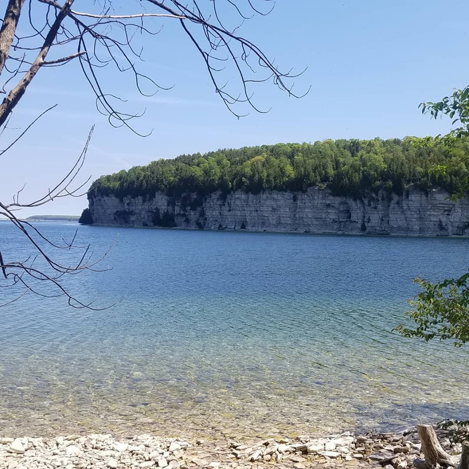 Bluffs overlooking Lake Michigan at Fayette Historic State Park. r