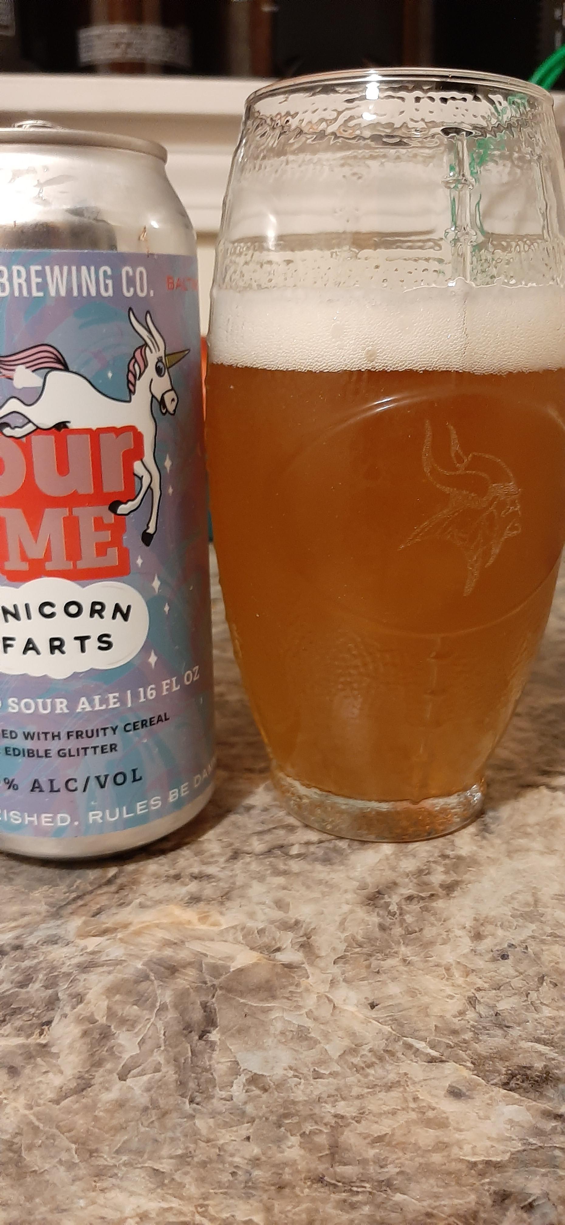 Sour me unicorn farts w/ edible glitter. By duclaw brewing out of