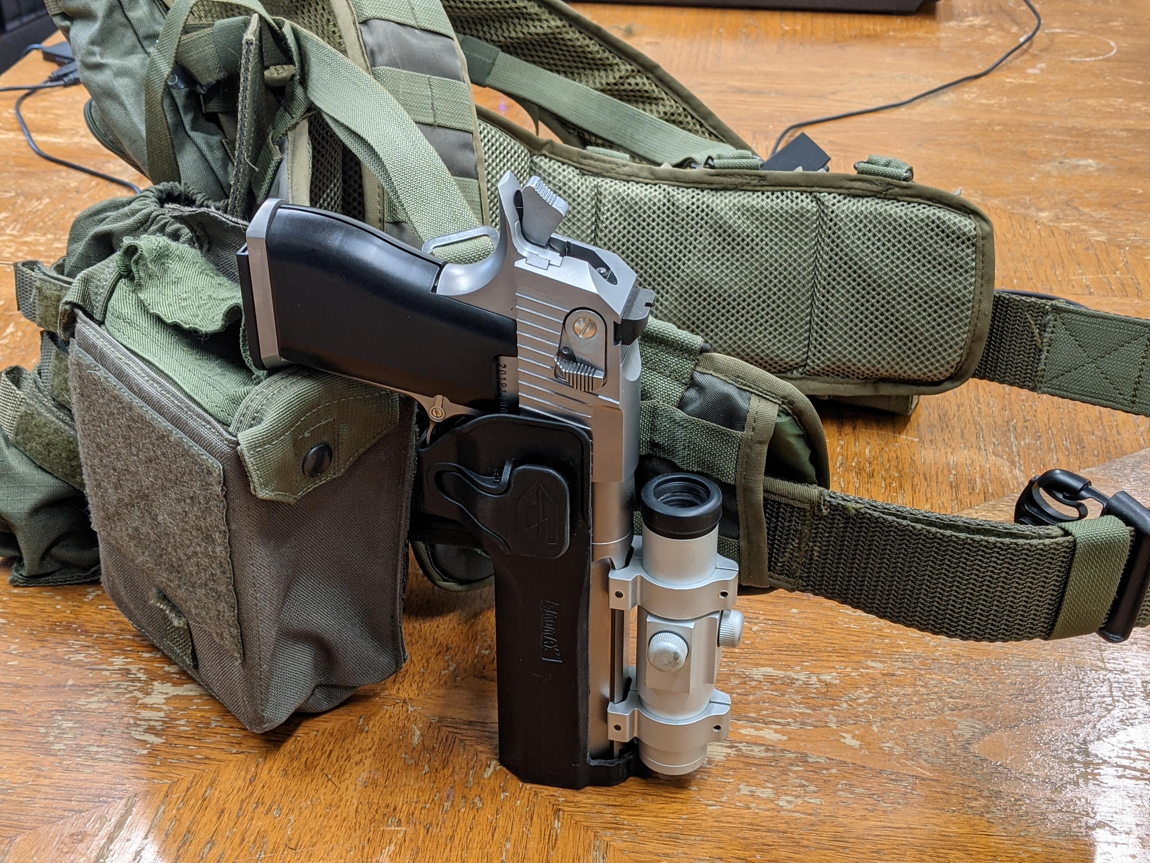 Learn this one neat trick to holster a scoped Desert Eagle! Mall ninjas