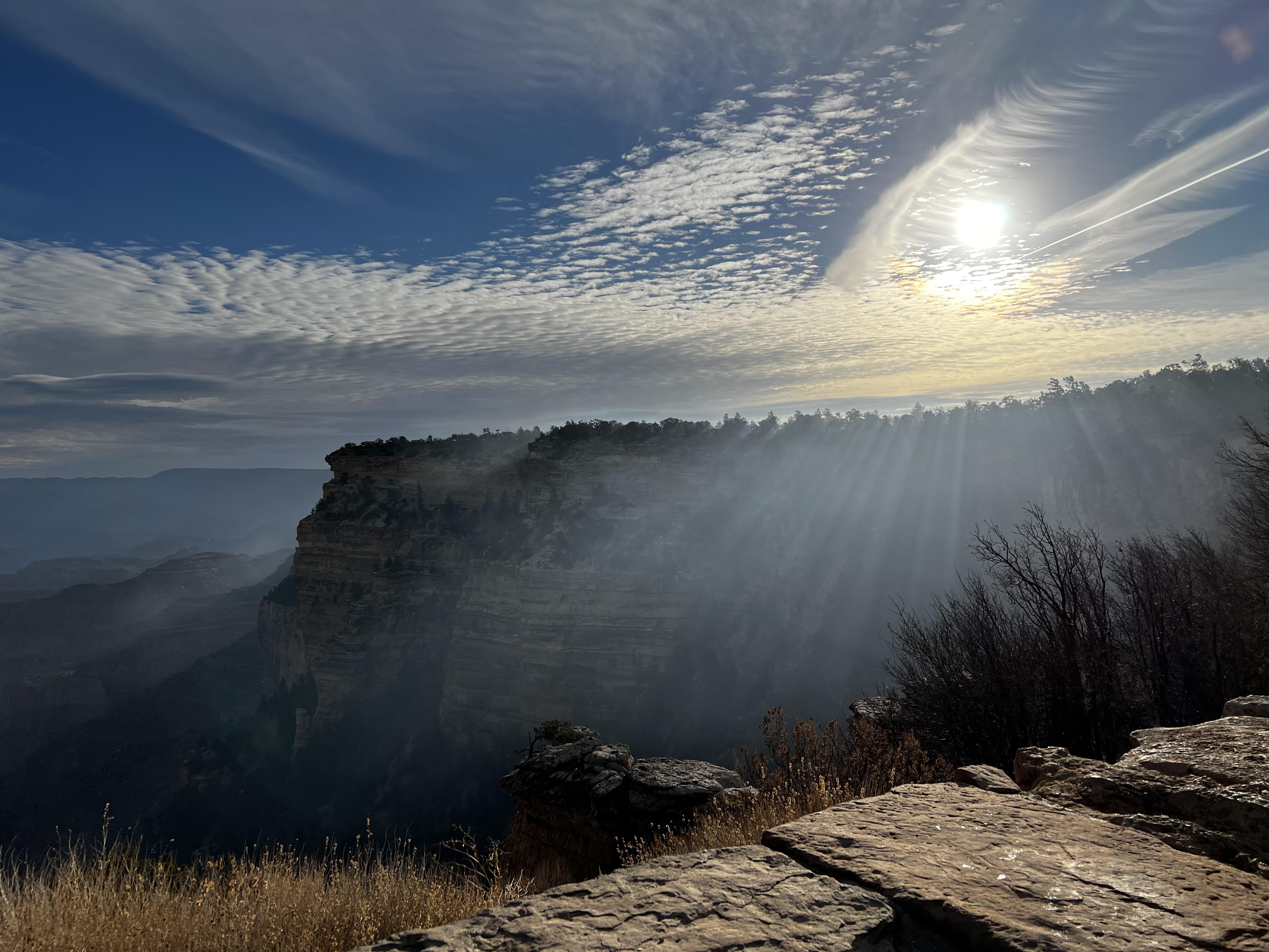 Grand Canyon: Sunlight through smoke : r/pics