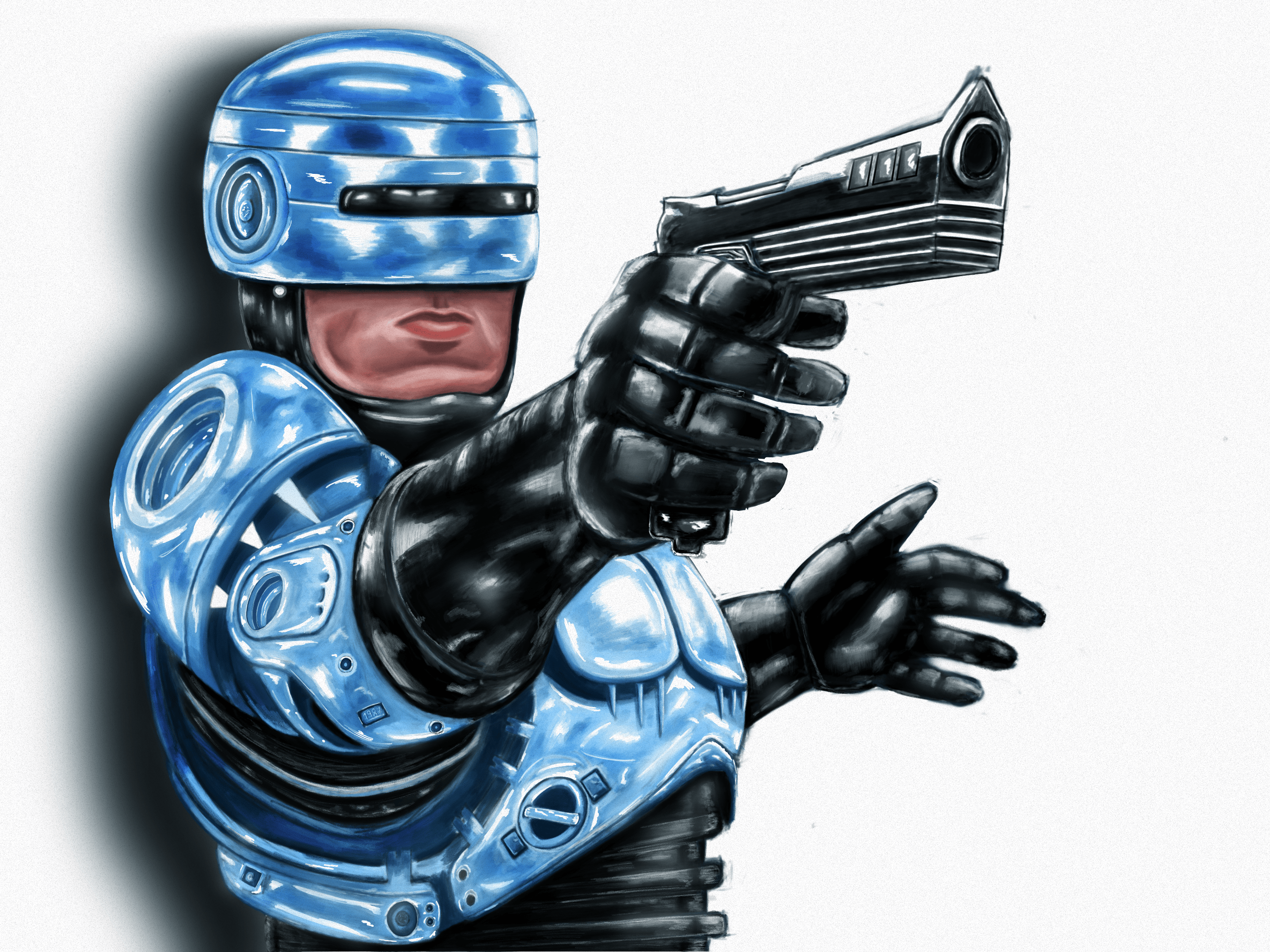 I recently got into drawing and I challenged myself to make a drawing of Robocop, one of my