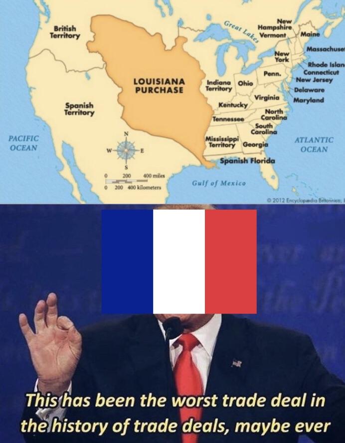 When you give the French 3 for Louisiana *jefferson the art of the