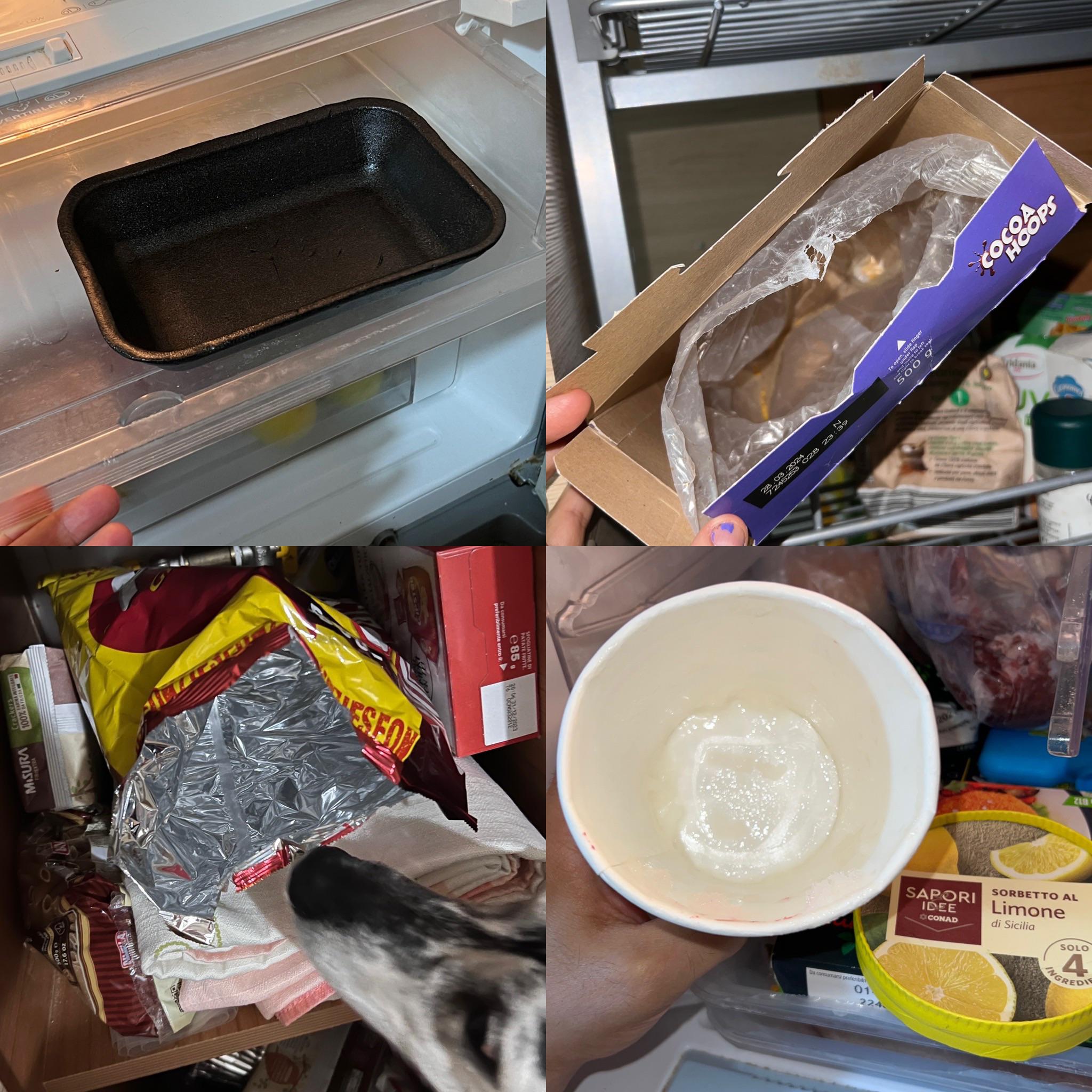 My family leaves empty packages in the fridge, freezer, or pantry