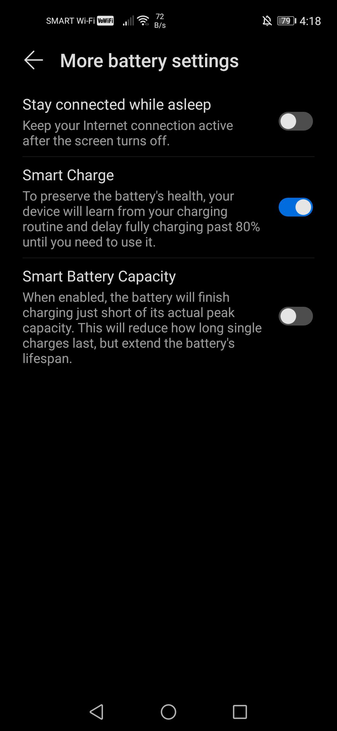 Smart charge not working please help me. Even though I enabled smart