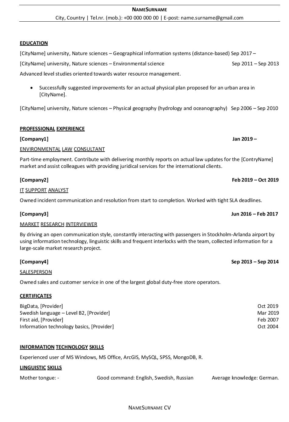 Aim for securing an entrylevel fulltime employment in the