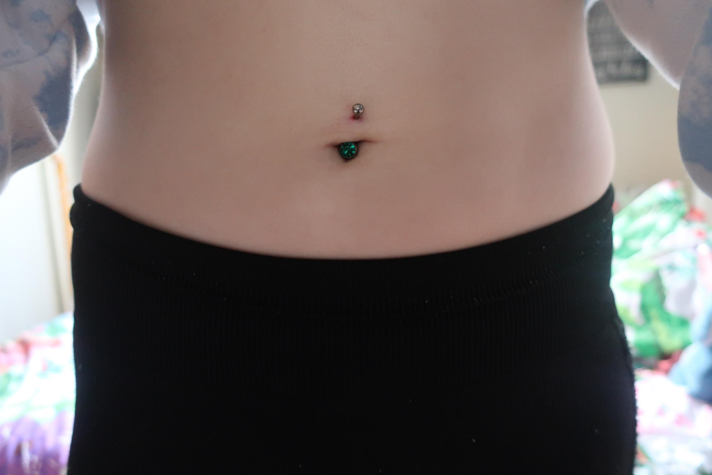Typical that when I finally get my belly button pierced it's not in the centre.. or is it just
