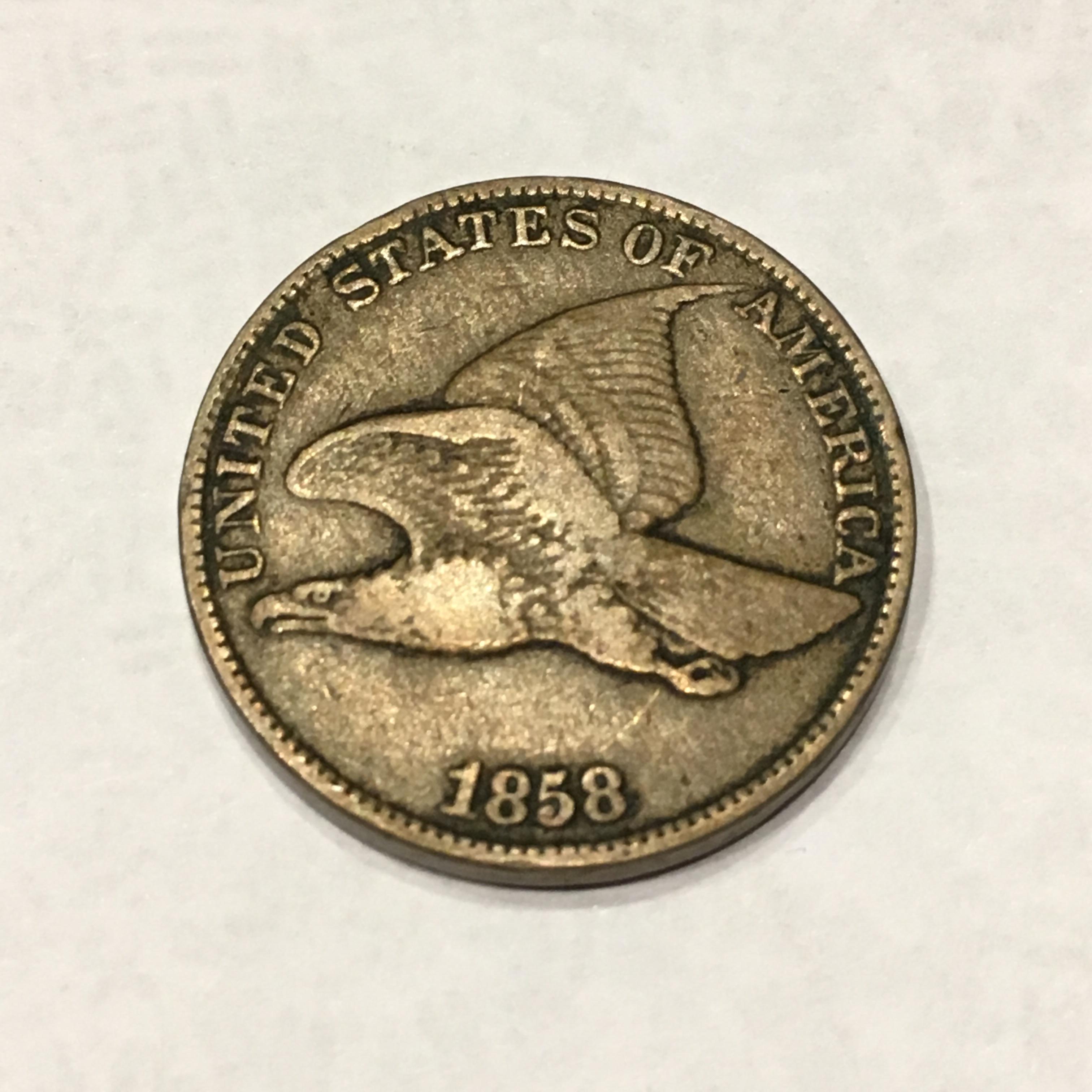 1858 Flying Eagle Penny r/coins