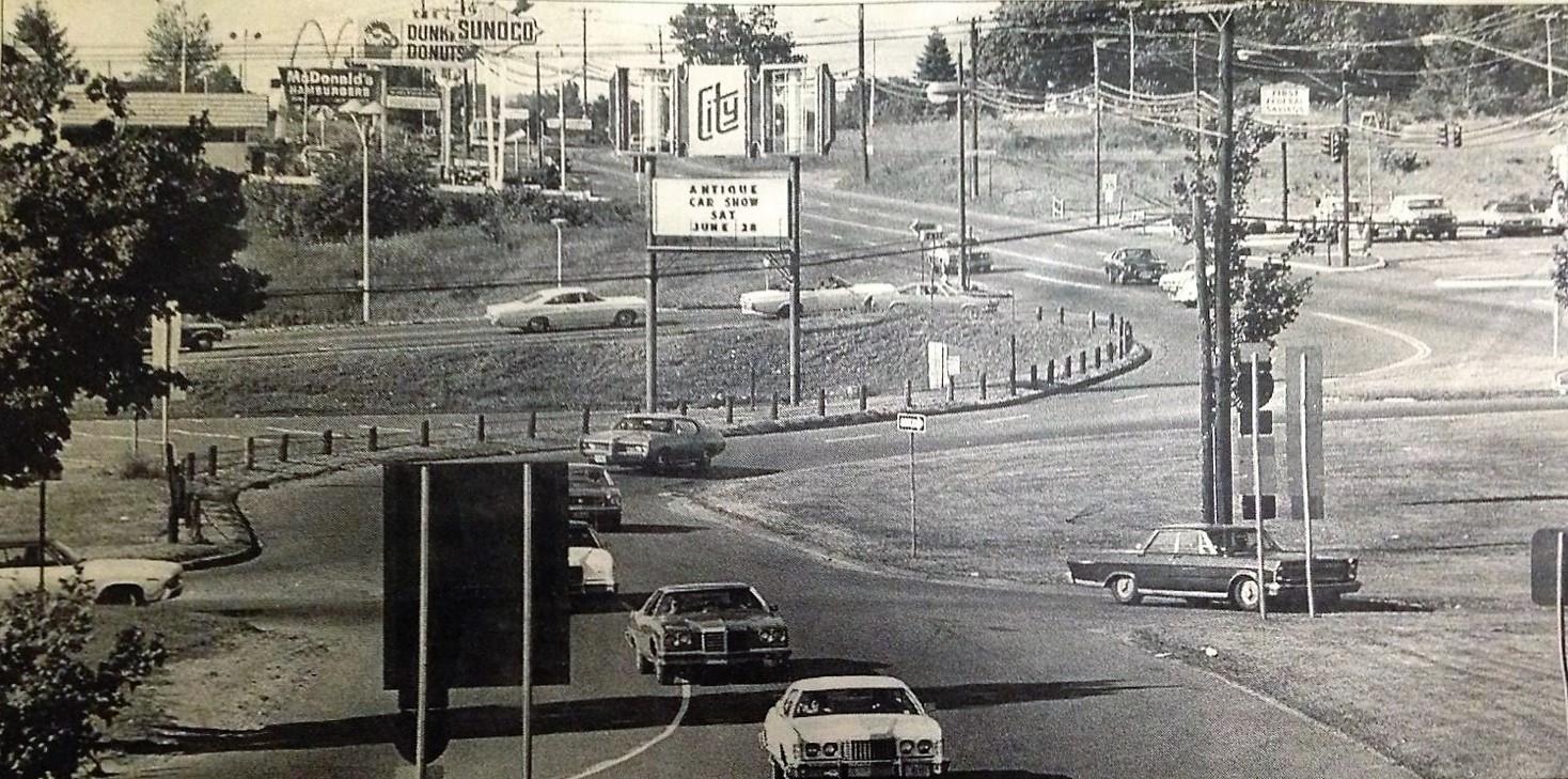 Vernon, CT (1970’s). Looking at the old Vernon Circle (back to