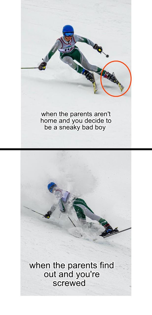My ski coach made this meme for our gc after our 6th seed wiped out in