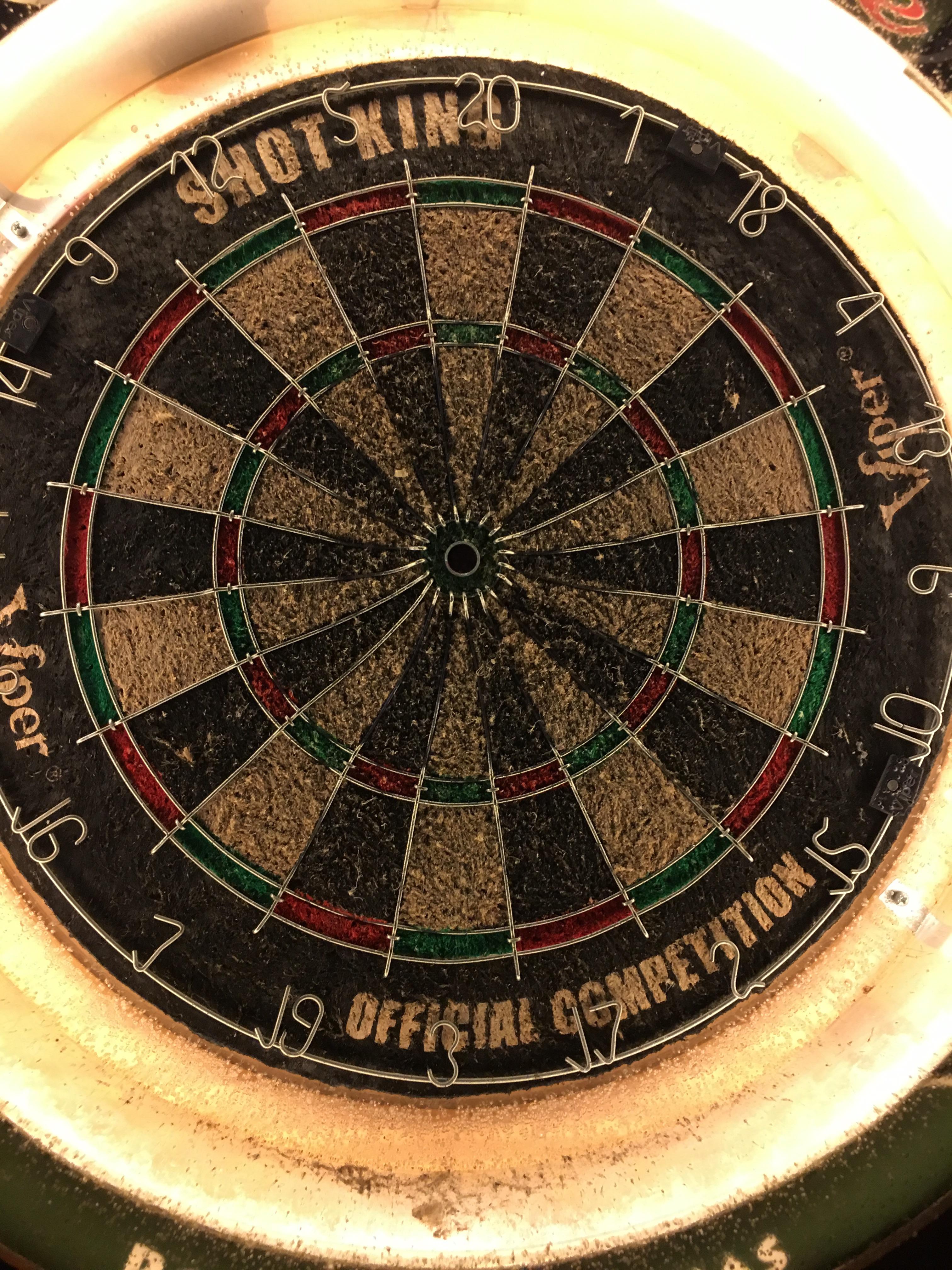 At a local bar. Maybe it needs to be rotated? r/Darts