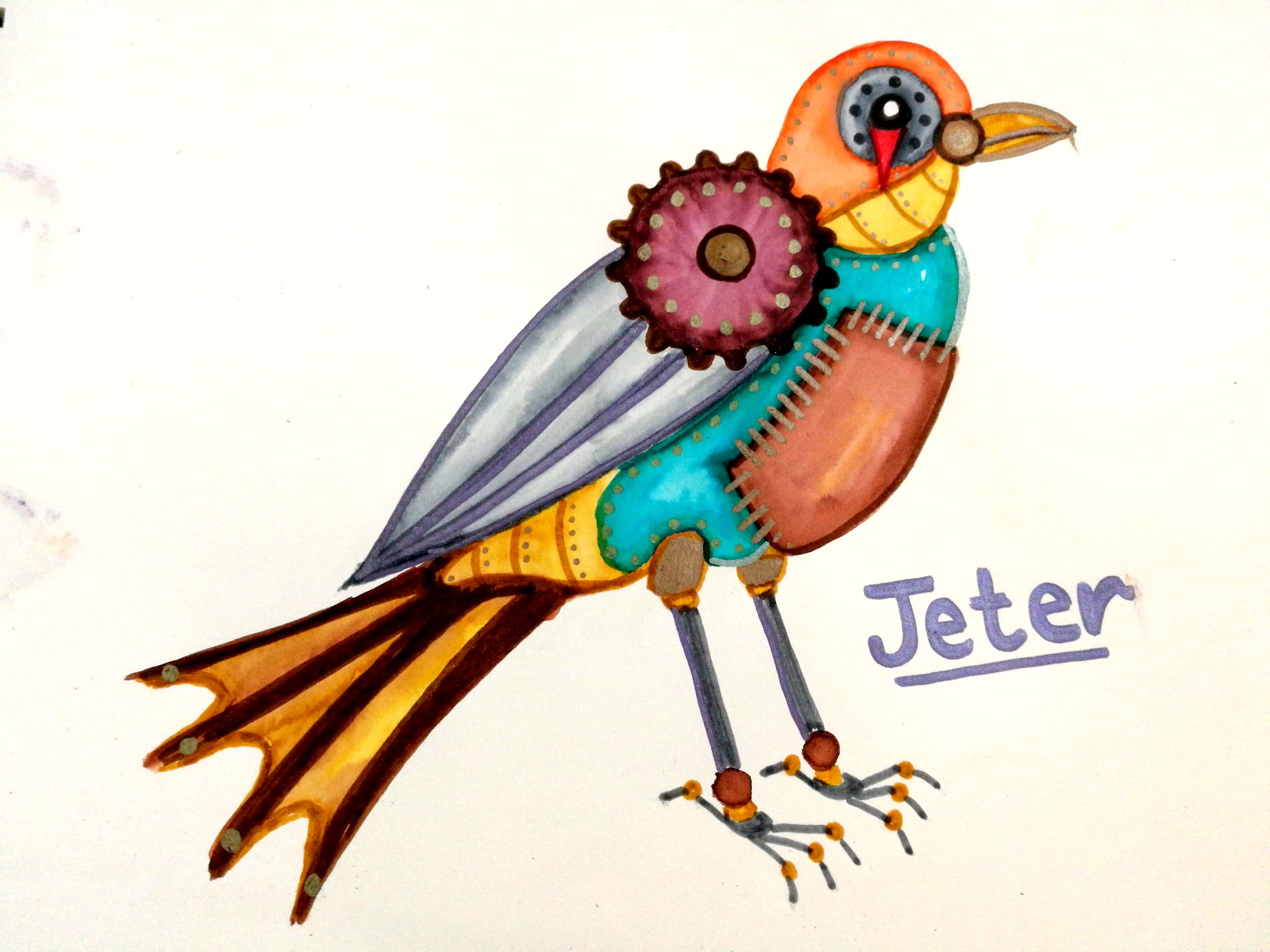 [Art] Clockwork Bird Companion (first attempt) r/DnD