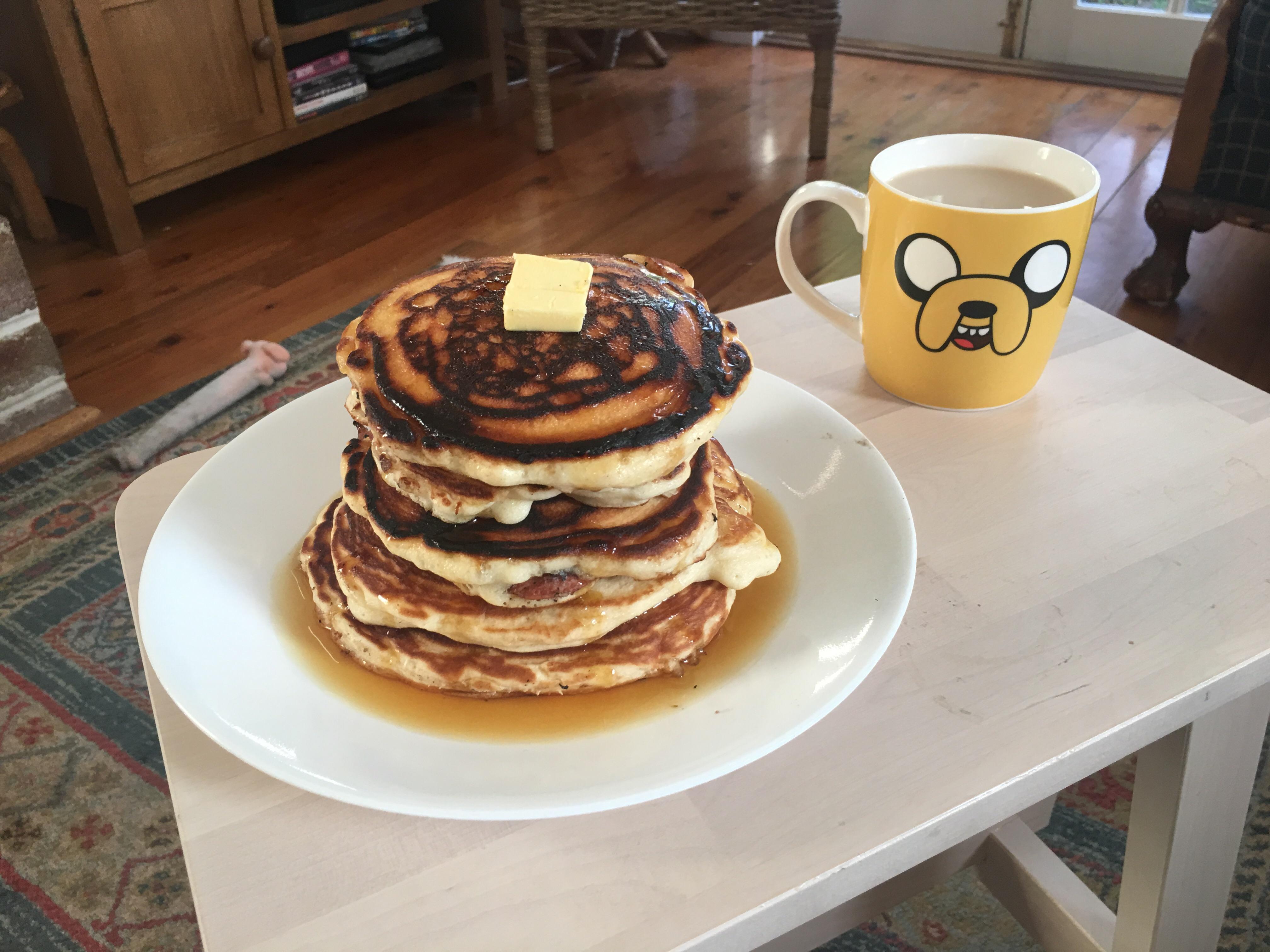 I made bacon pancakes this morning too the episode dosnt air for a