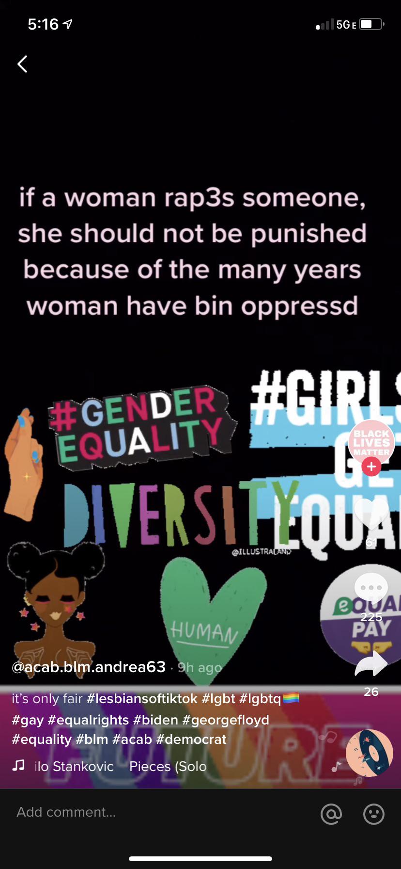 The fact she has a **GENDER EQUALITY** hashtag is beyond me O r