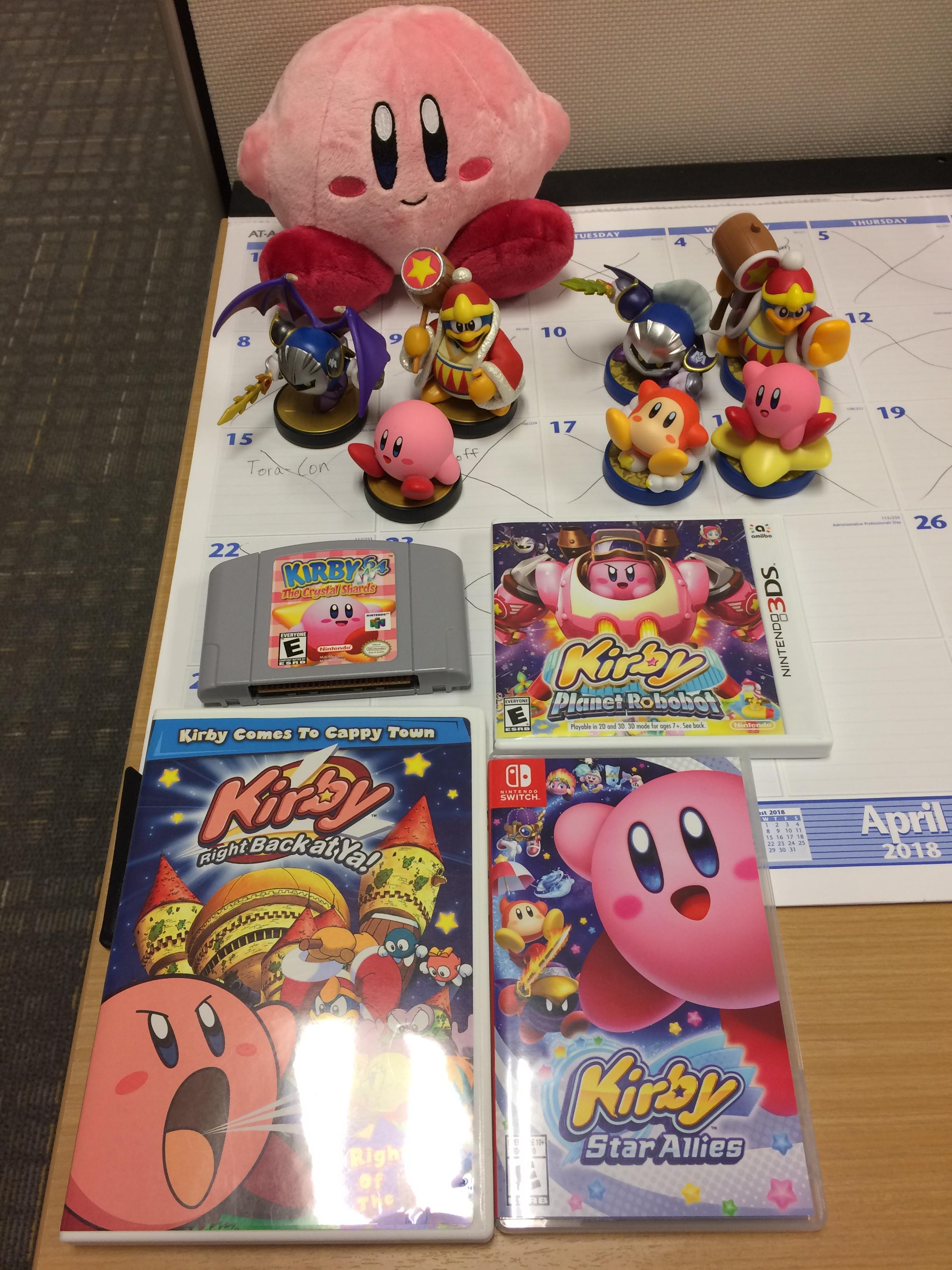 Brought some Kirby swag into work in honor of Kirby Day/Kirby's 26th