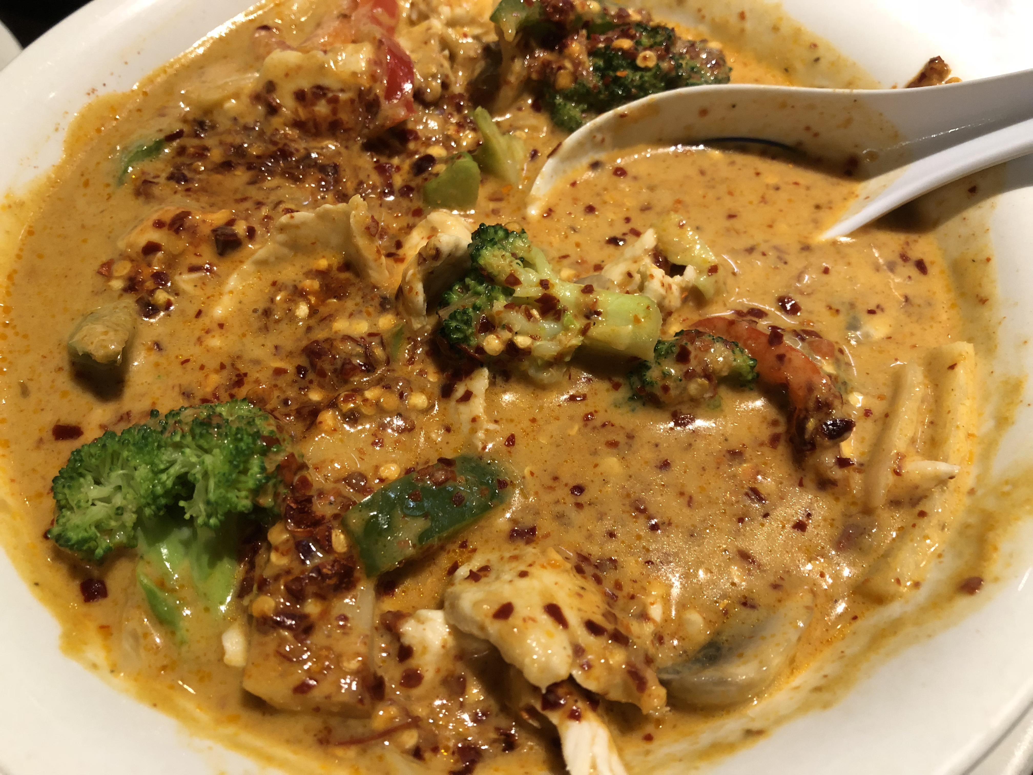 I have a cold so I had to get something with a kick. Curry never lets