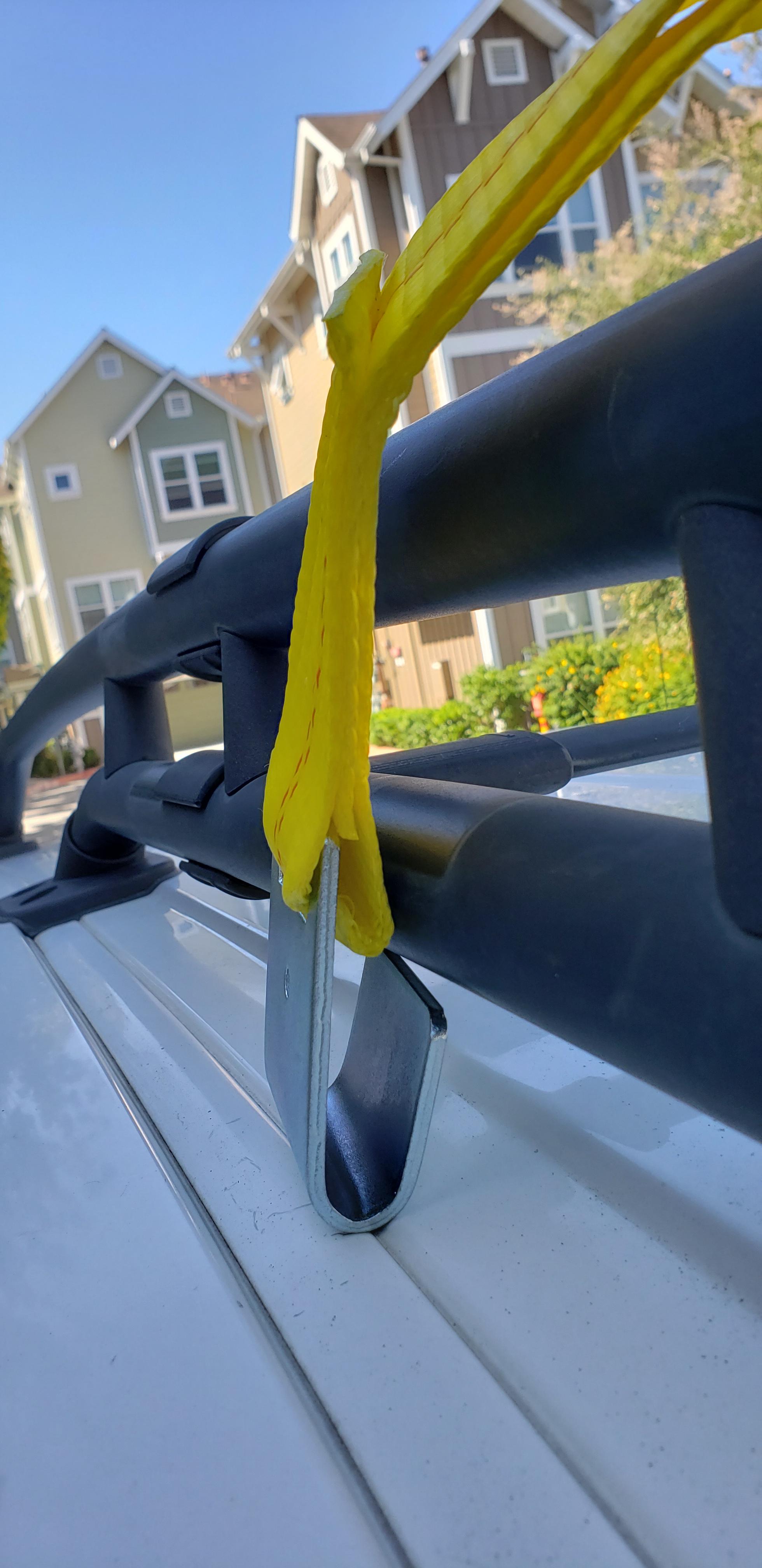 ratchet strap hook doesnt fit the roof rack. I have some military grade