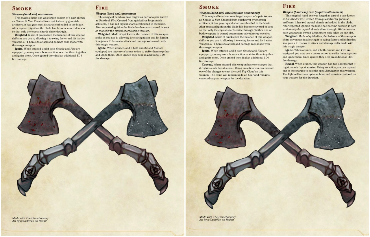 Smoke & Fire (Rare) [5e] r/UnearthedArcana