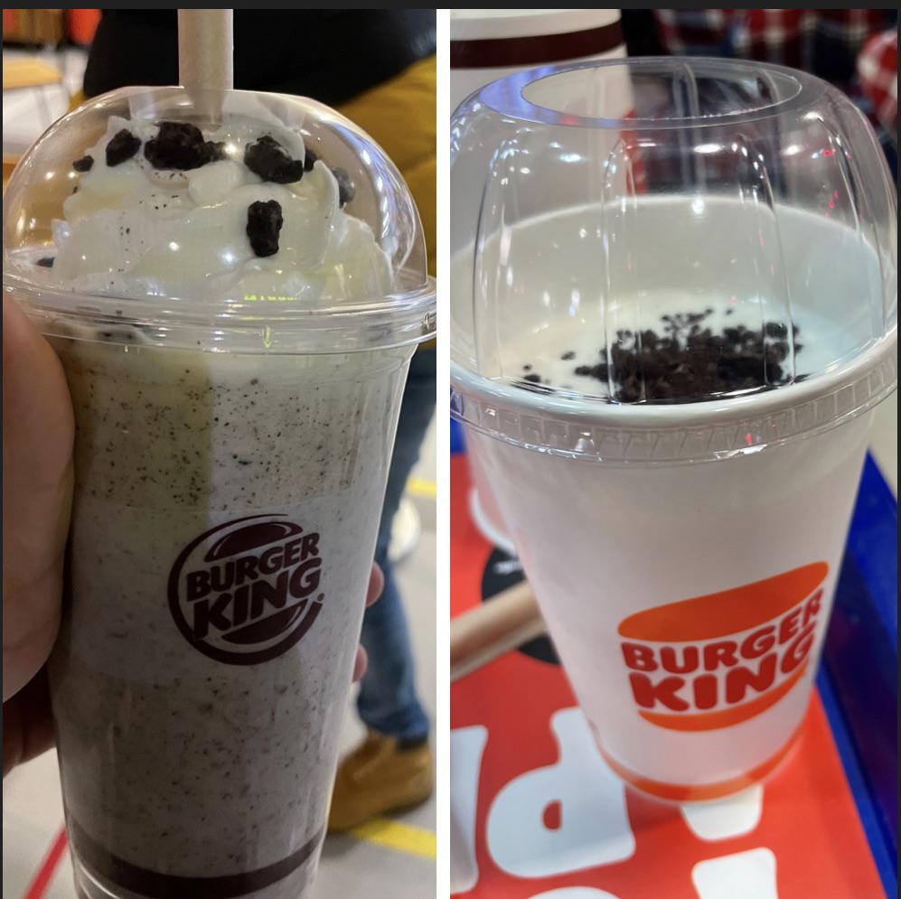 Window on the World Burger King's oreo shake in January 2022 and