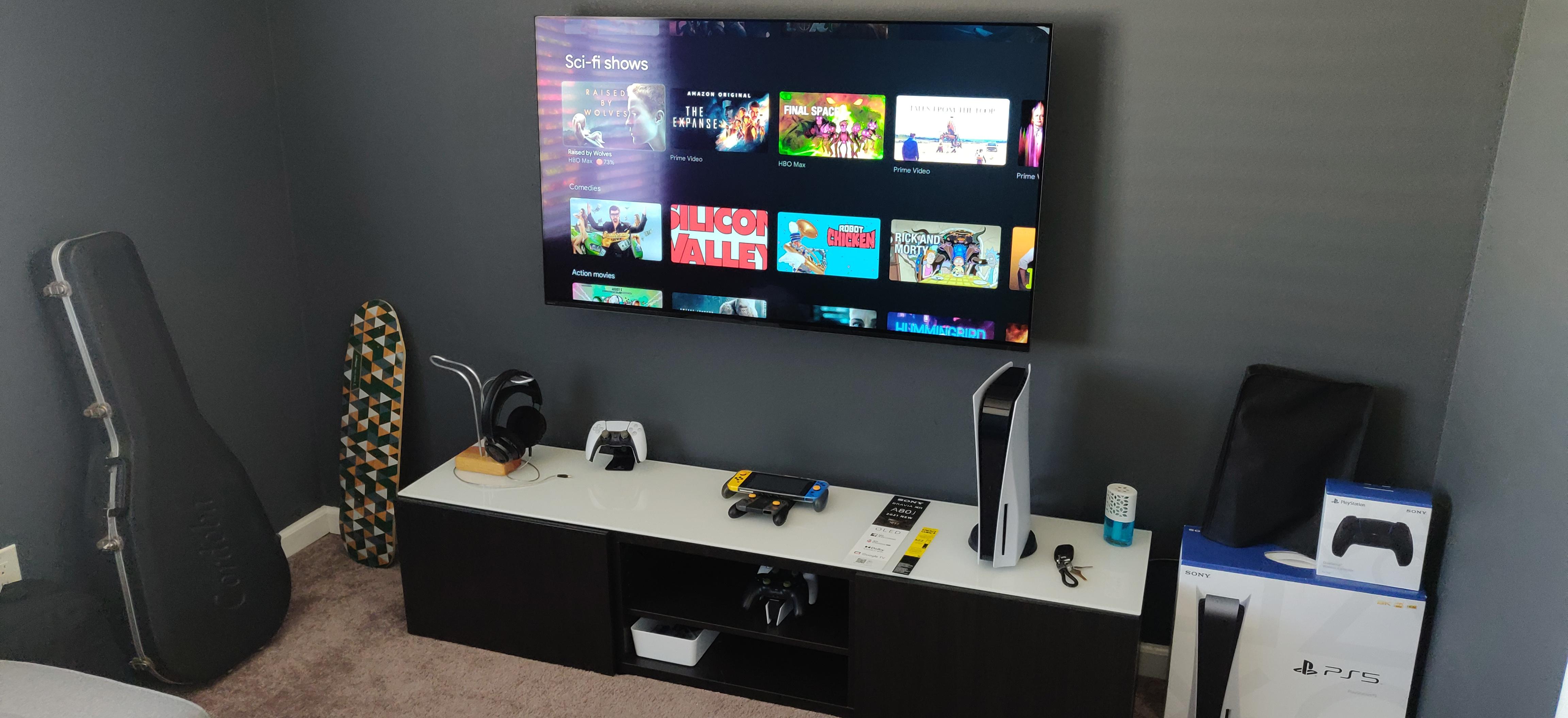 Just finished setting this up this weekend. Not sure if I want lights behind the TV. r