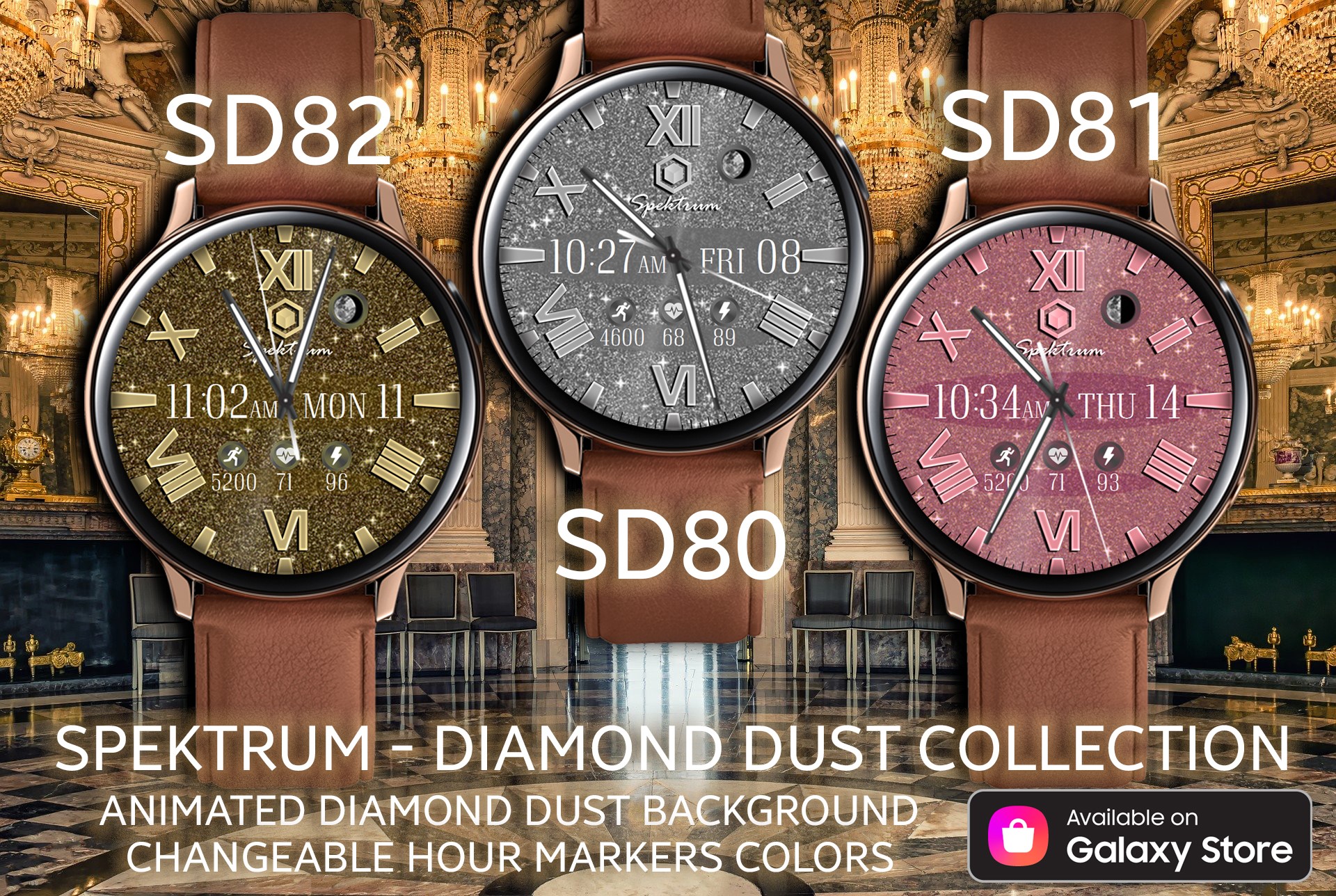 Spektrum SD80 Silver , SD81 Rosa , SD82 Gold Animated Diamond Dust