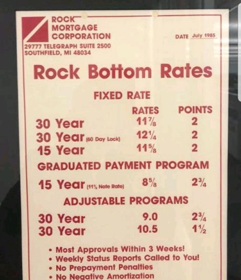 Interest rates in 1985 r/FirstTimeHomeBuyer