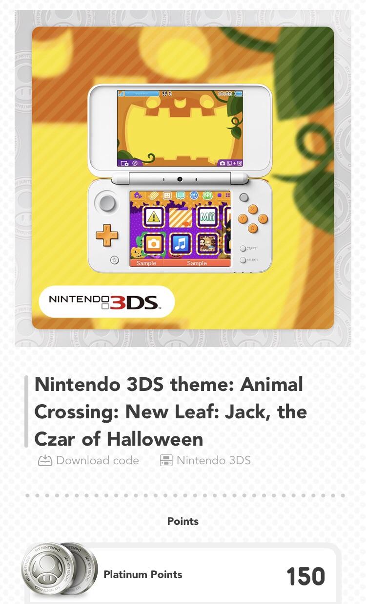 This Halloween 3DS Theme is available for My Nintendo Platinum points! (U.S. only) r