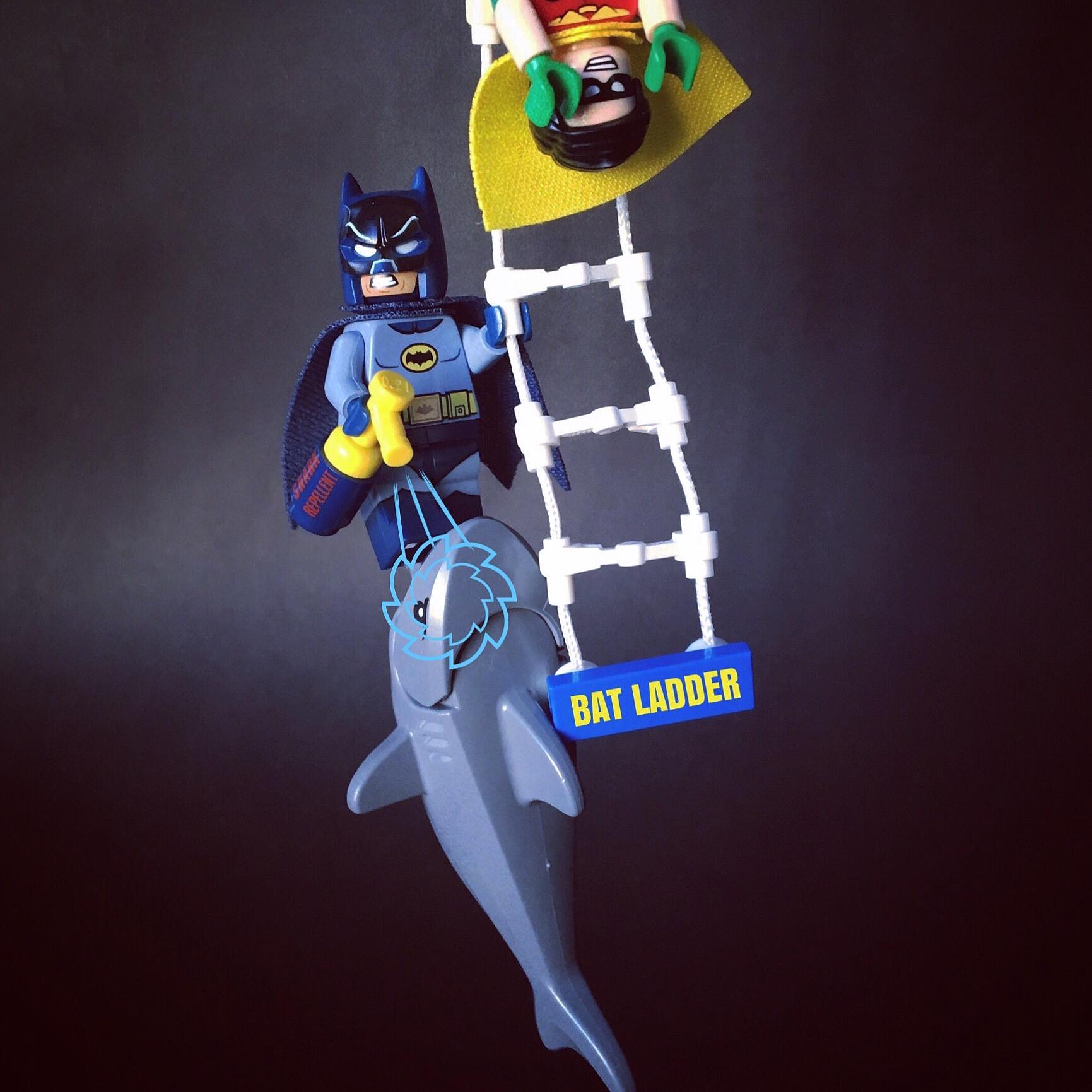 "It's all thanks to my 'shark repellent bat spray'" r/lego