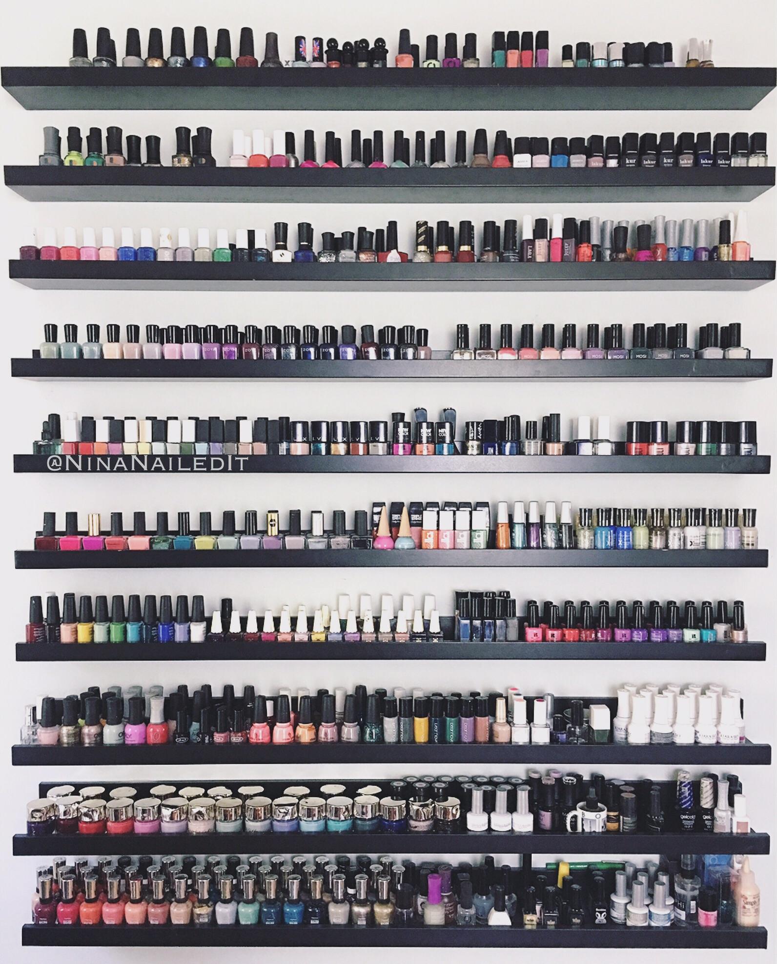 I agree! Ikea picture frame shelves make the best nail polish racks 💕