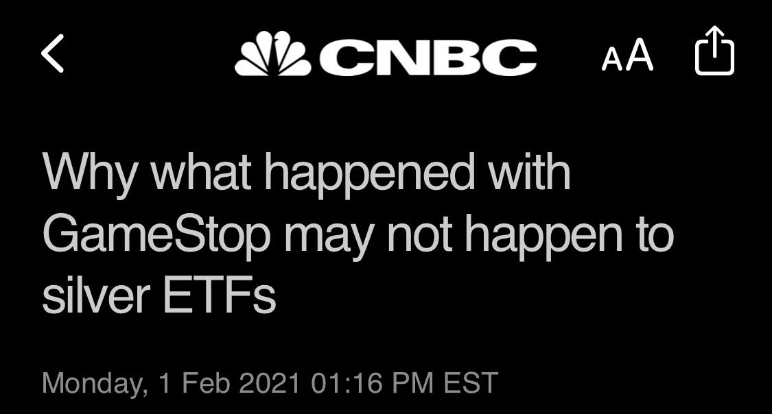 Probably because nothing is actually going on with silver... r