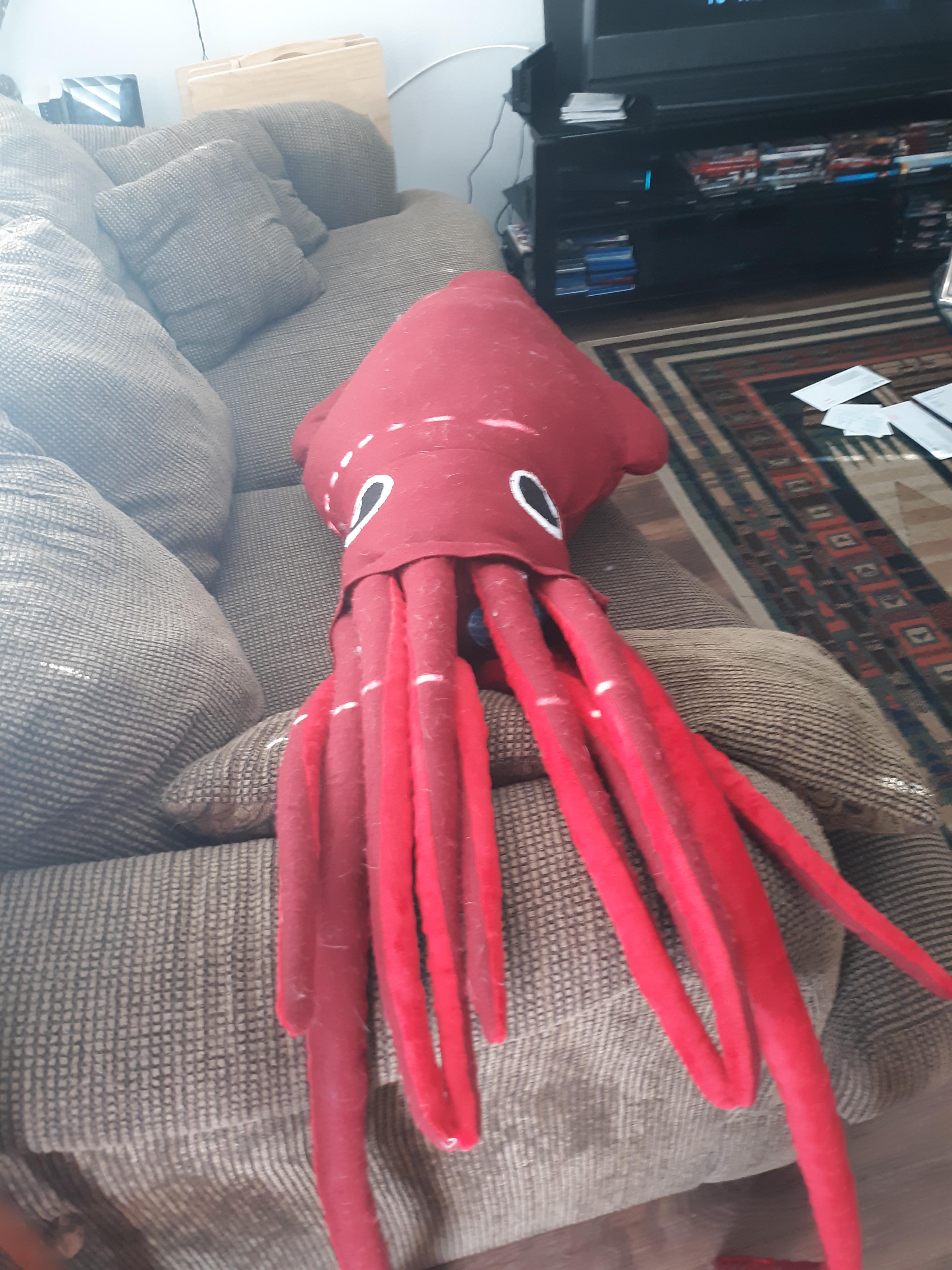 My 8 foot squid, pattern from buildadiy on tumblr r/sewing