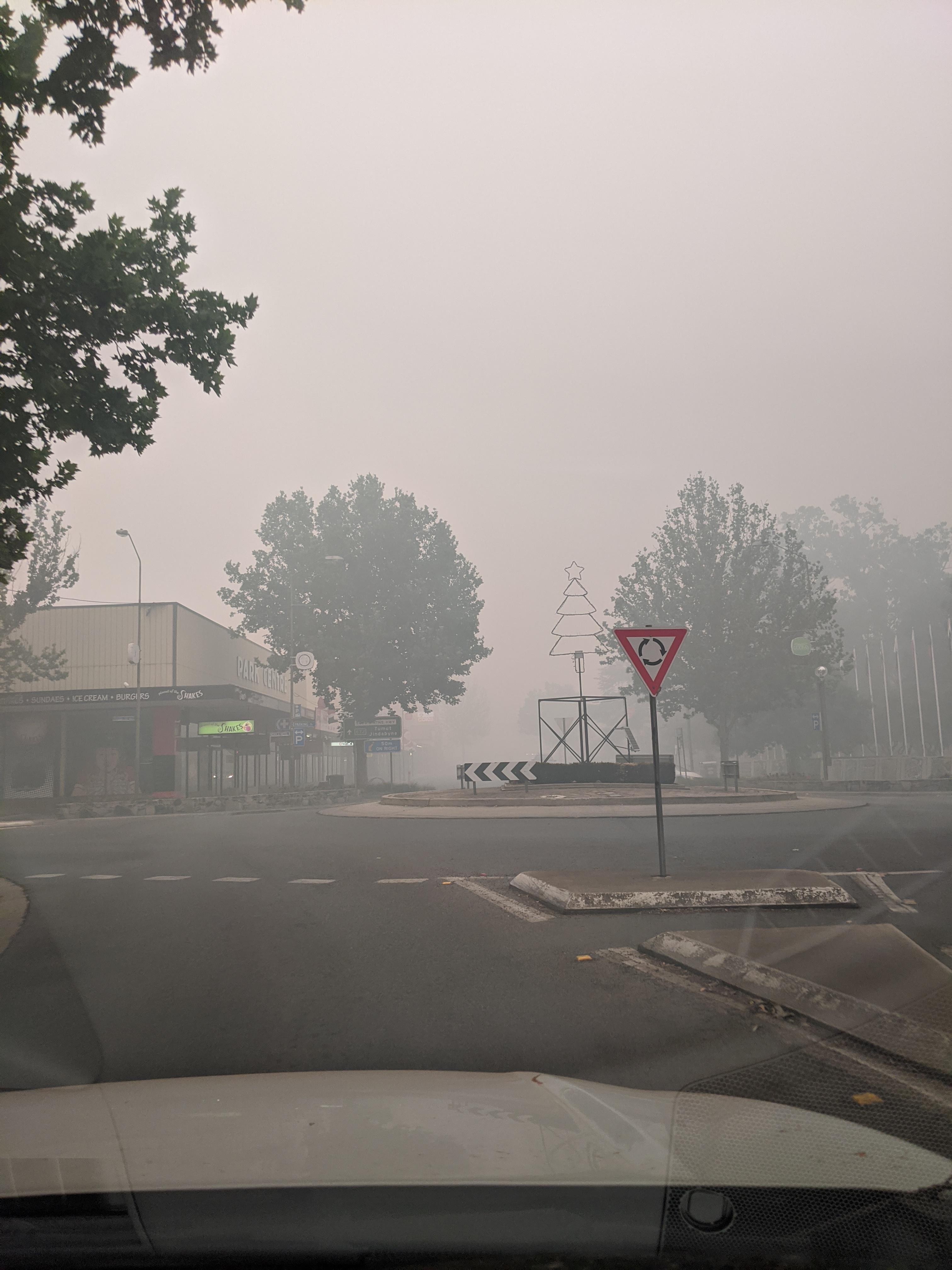 Main Street of Cooma, facing toward Jindabyne at 730am today. r