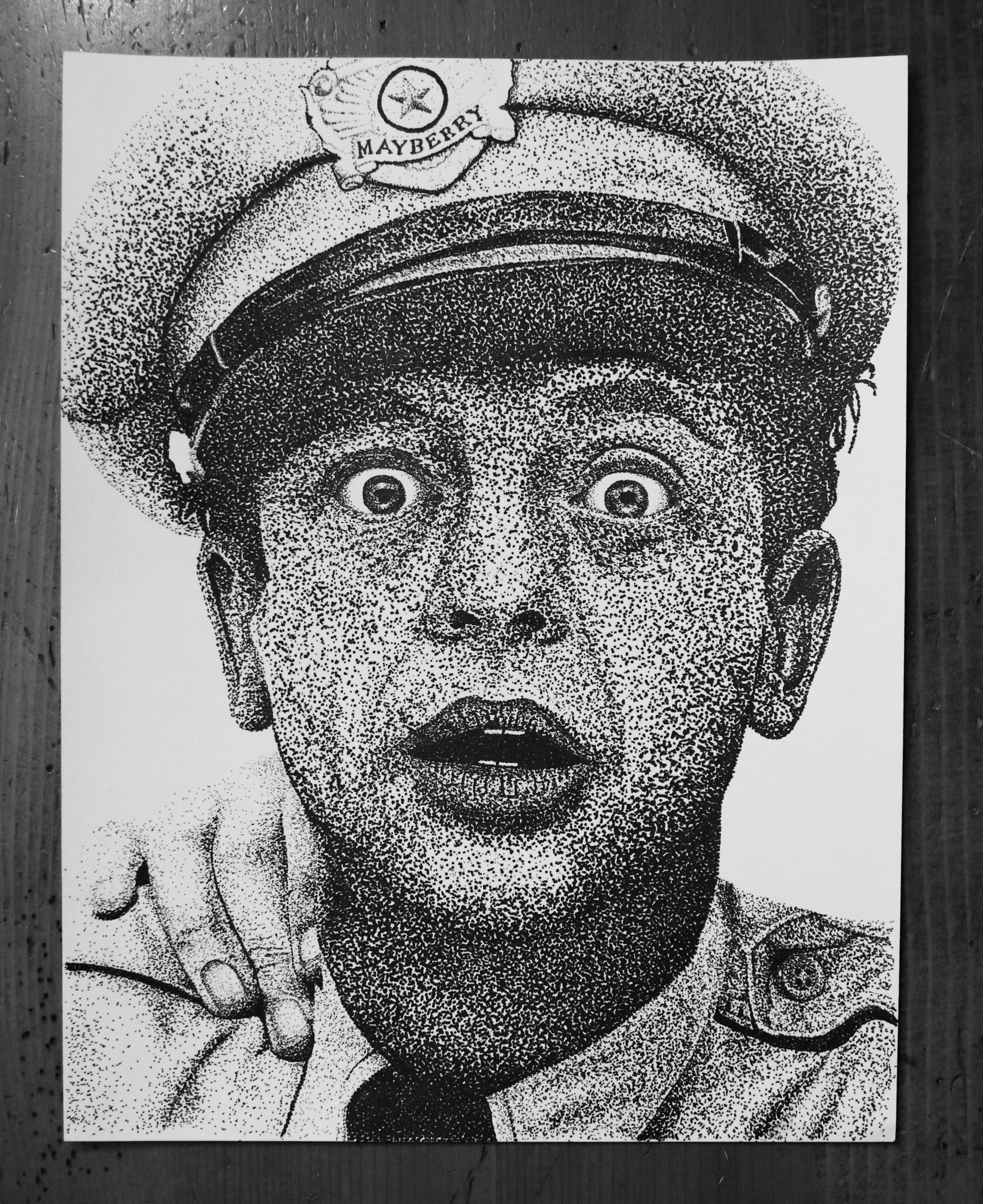 Stippling Portrait of Barney Fife (from the Andy Griffith Show) r/drawing