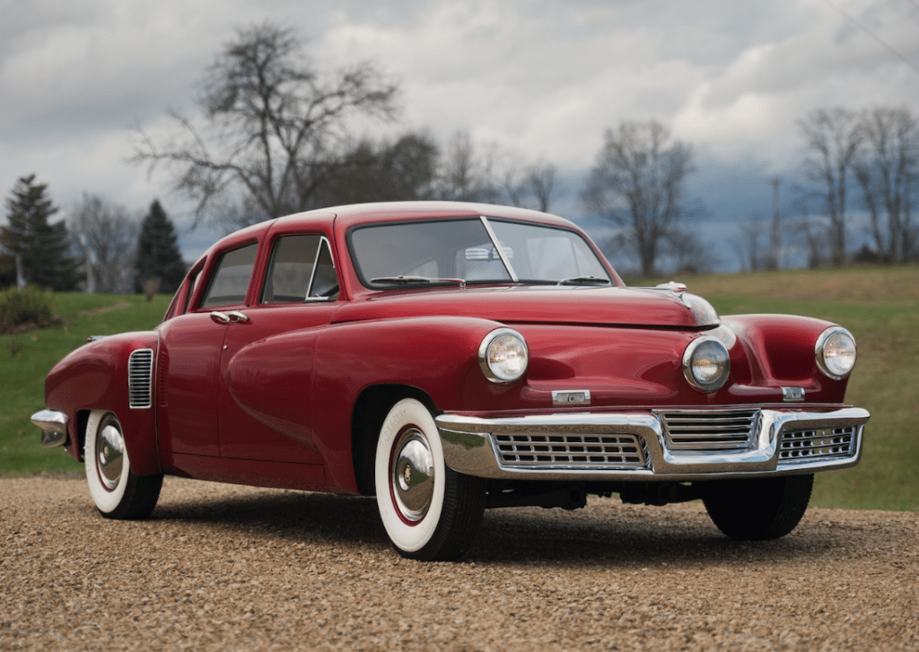 This is the Tucker 48, a car designed around safety, (Seat Belts, Rear