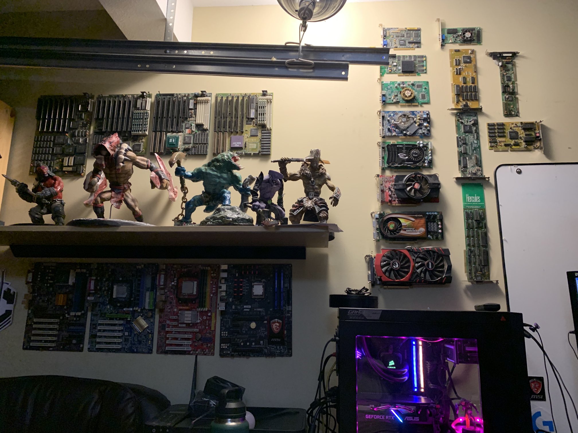 I hung up my old PC parts as art. How many can you name? r