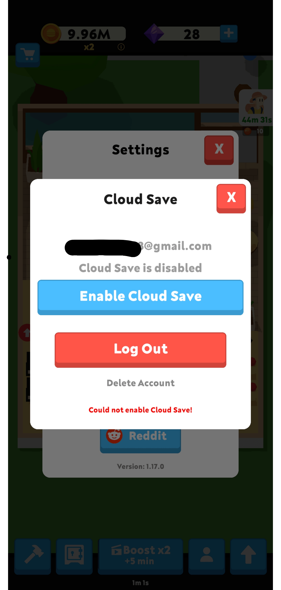 Enabling cloud save not working r/eatventureofficial
