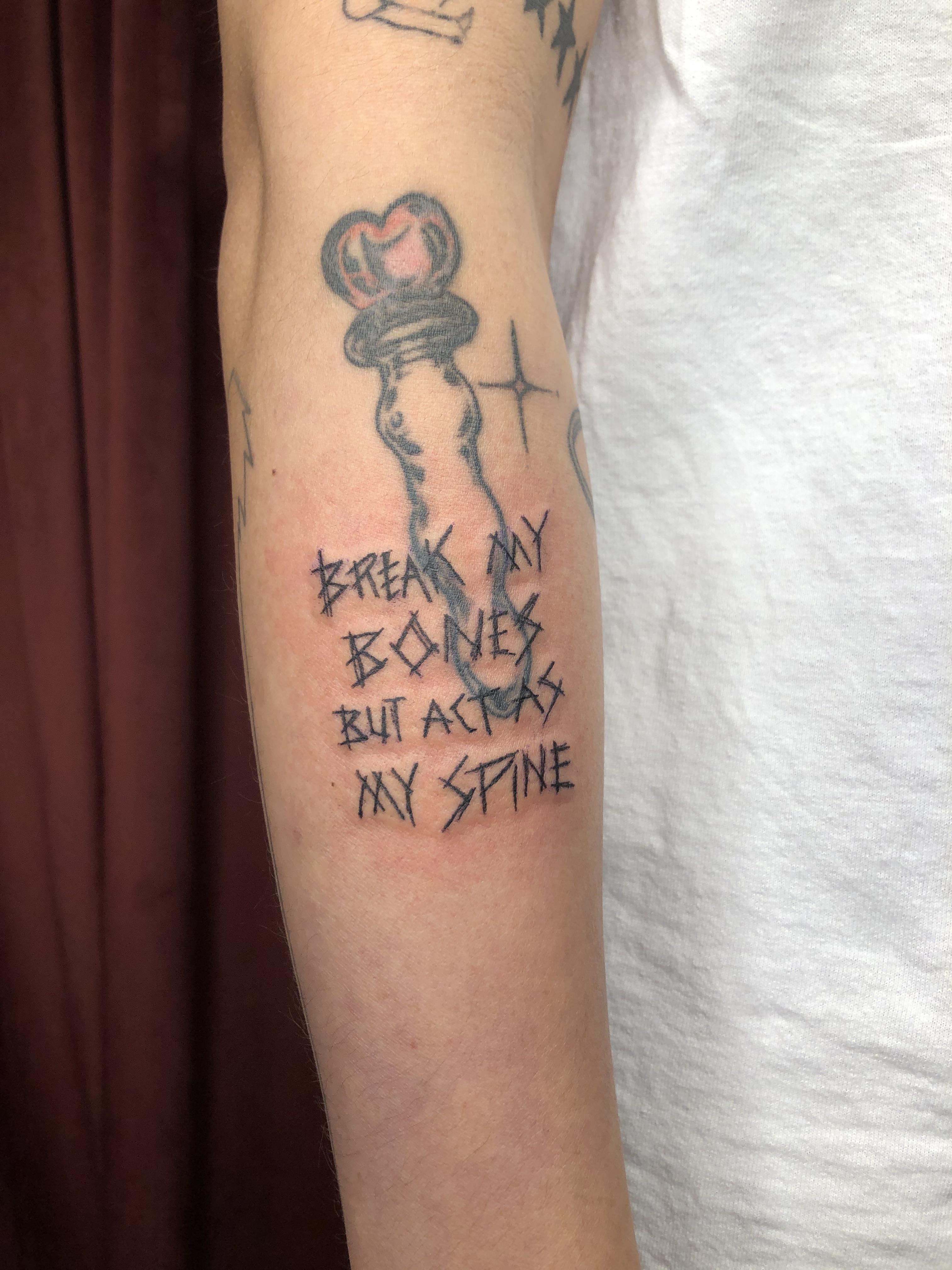 I got a tattoo of one of my favorite peep lyrics from 16 Lines 🖤🥀 r