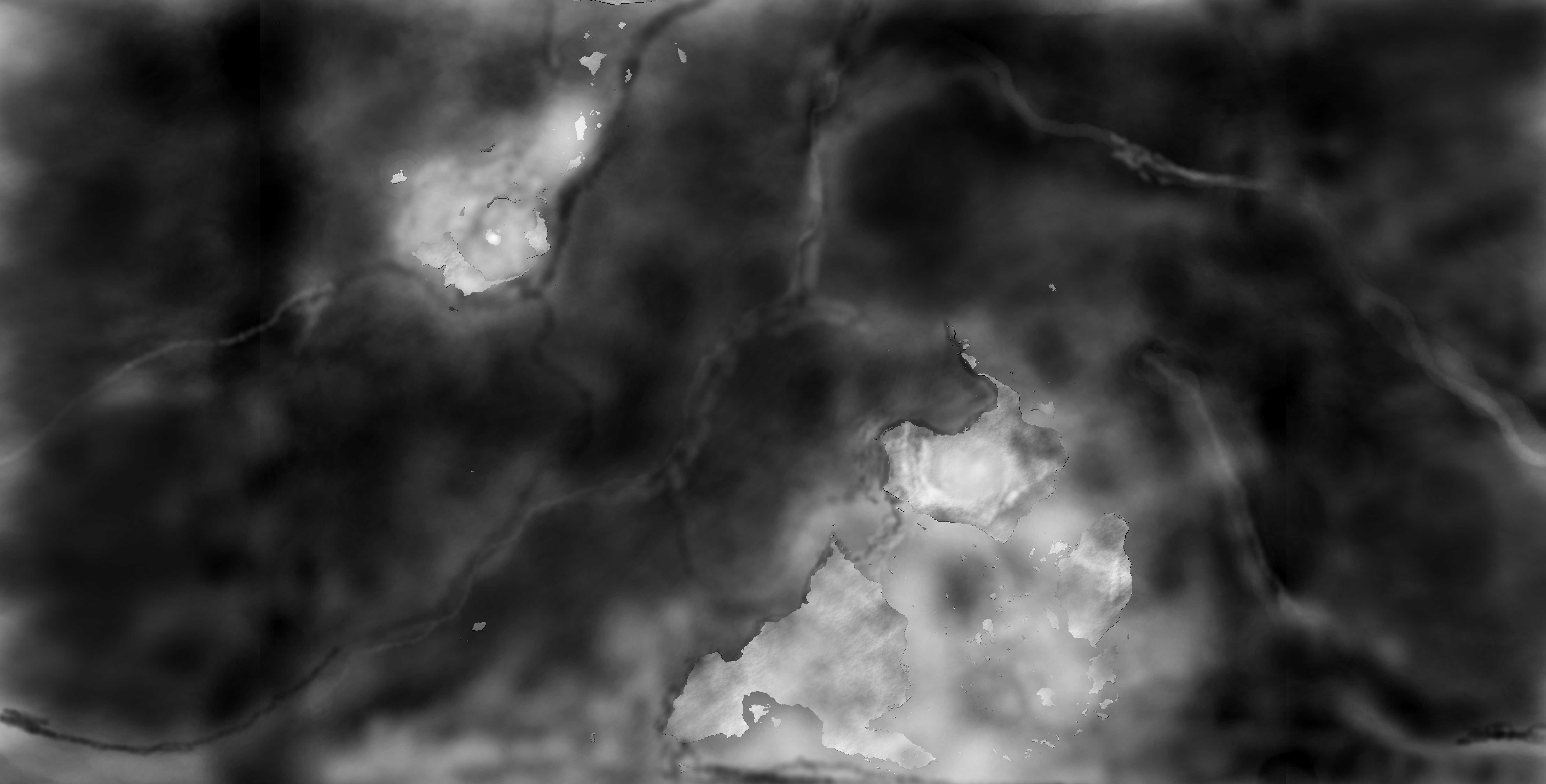 Heightmap of Jasmi. I attempted to simulate ocean